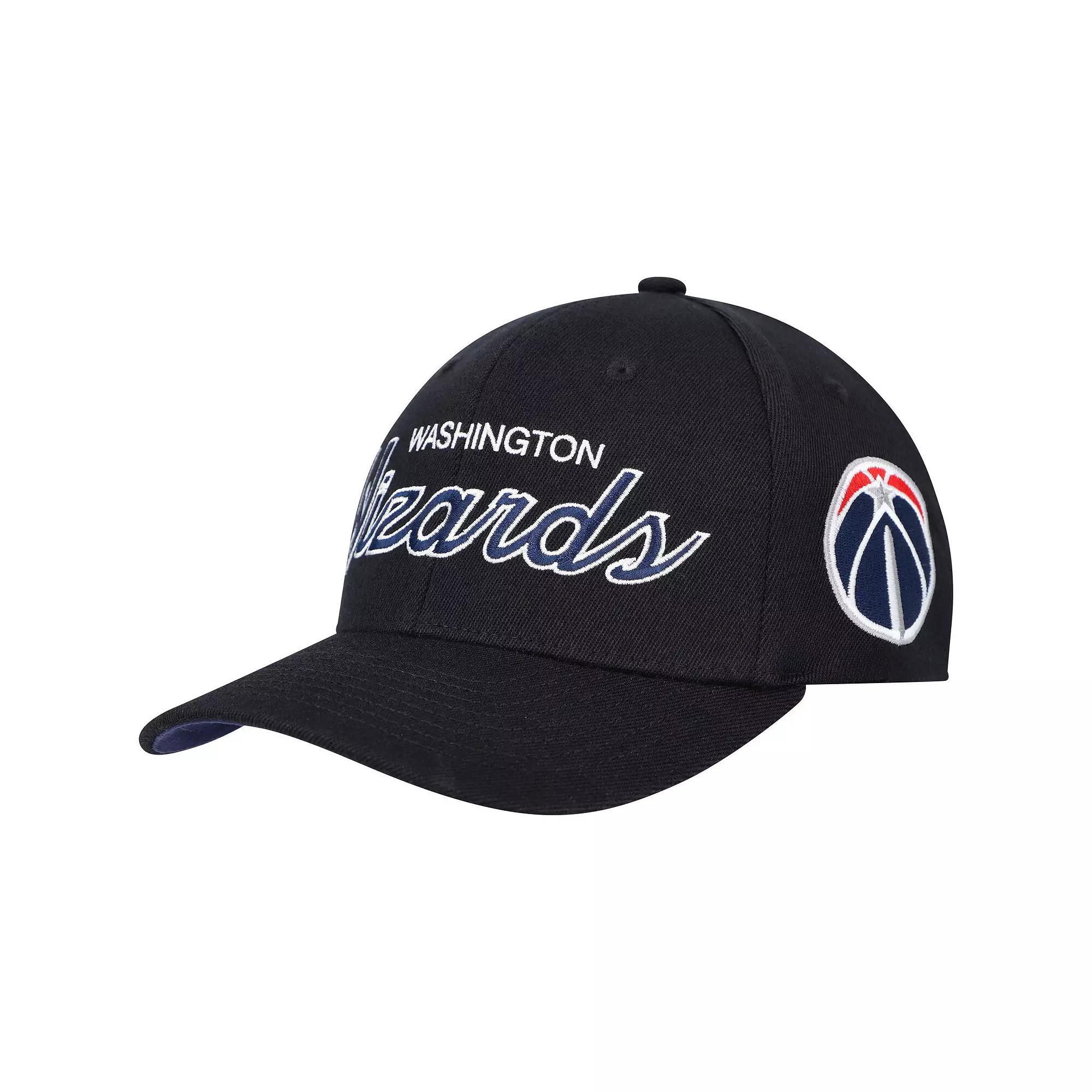 Men's Mitchell & Ness Black Washington Wizards MVP Team Script 2.0 Stretch Snapback Hat, Wiz Black Product Image