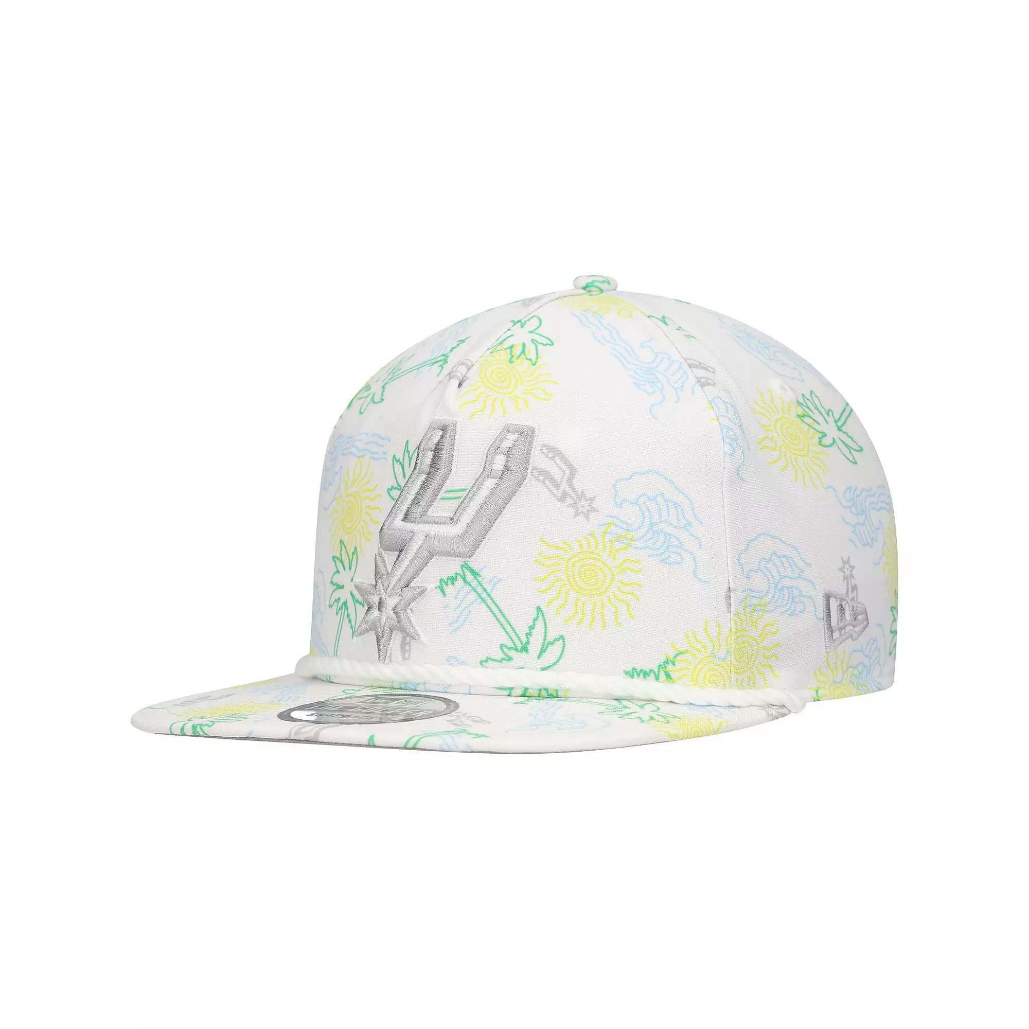 Men's New Era White San Antonio Spurs Palm Trees and Waves Golfer Adjustable Hat Product Image