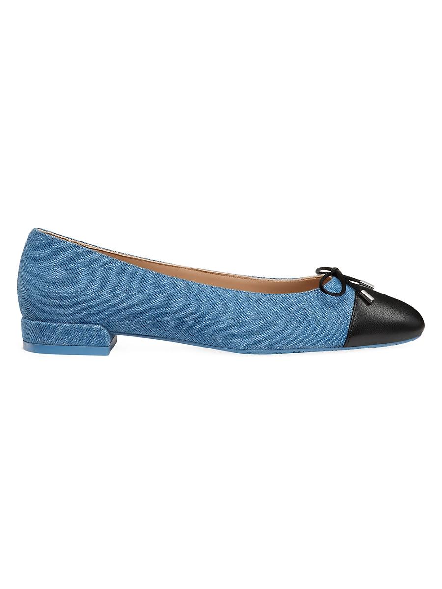Womens Denim Bow-Embellished Flats Product Image