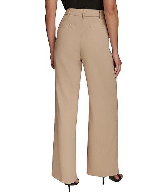Donna Karan Bi-Stretch Pleated High Rise Wide Leg Pant Product Image
