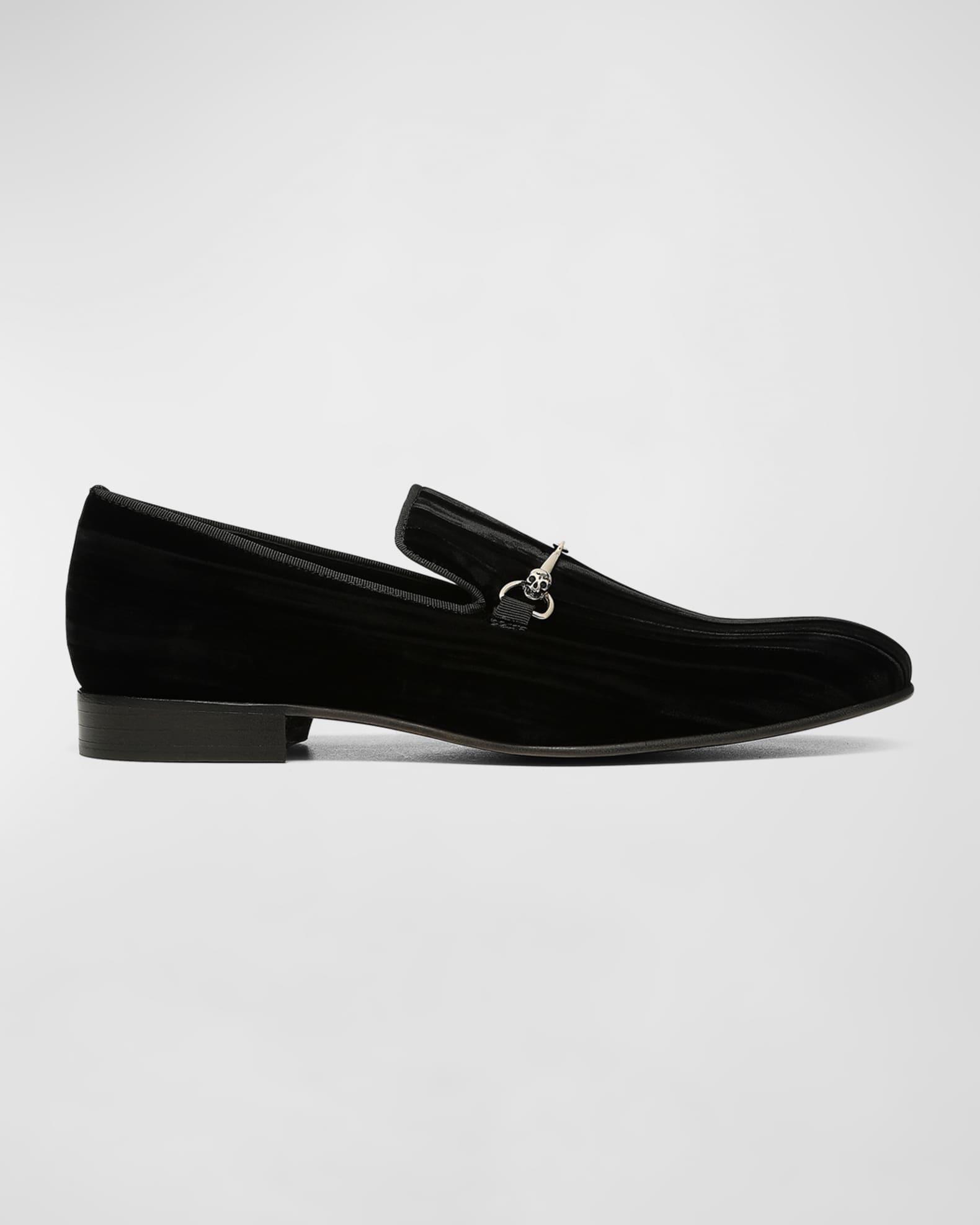 Men's Sonoma Floral Skull-Embossed Velvet Loafers Product Image