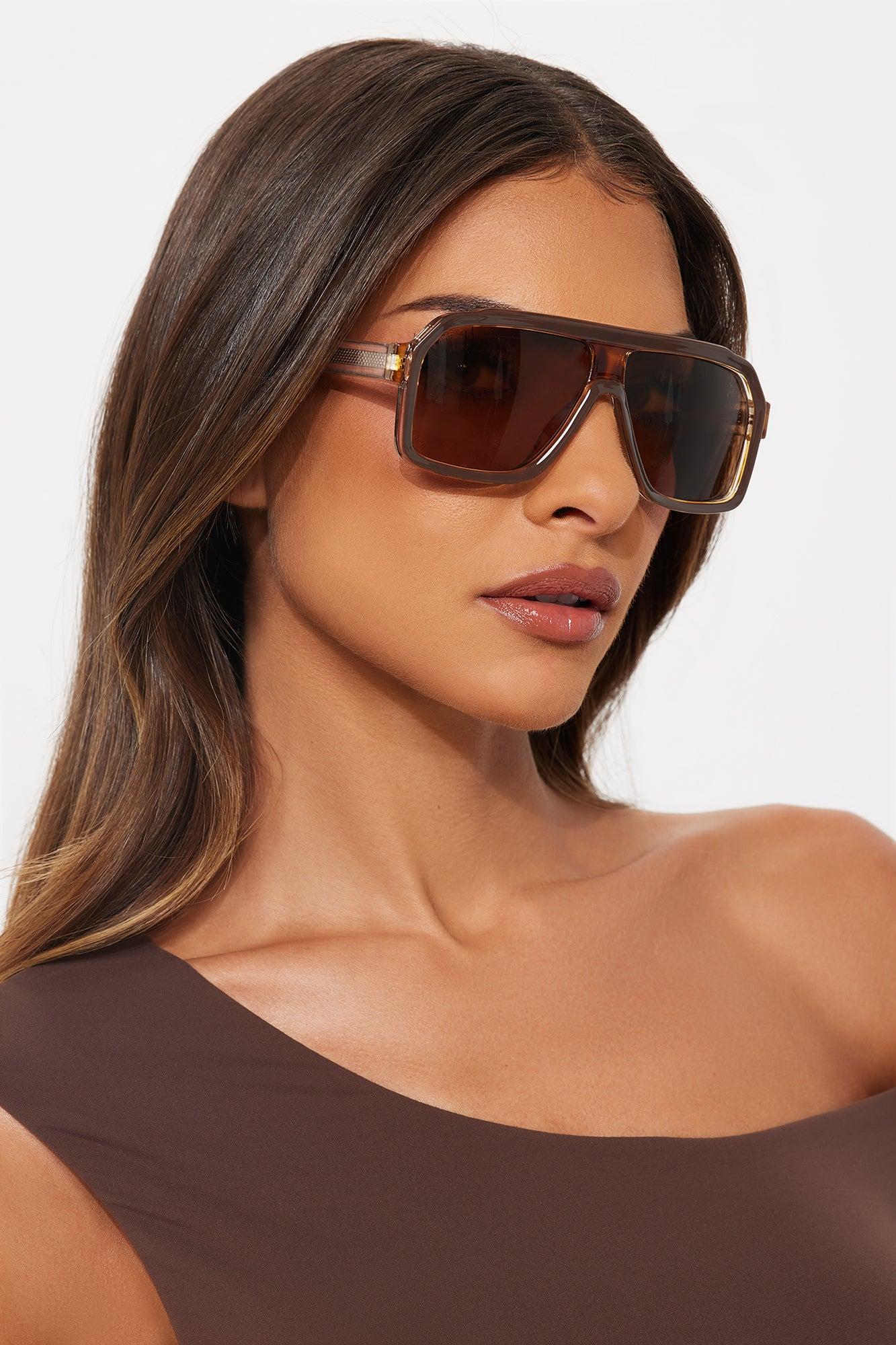 See Me Shield Sunglasses - Brown Female Product Image