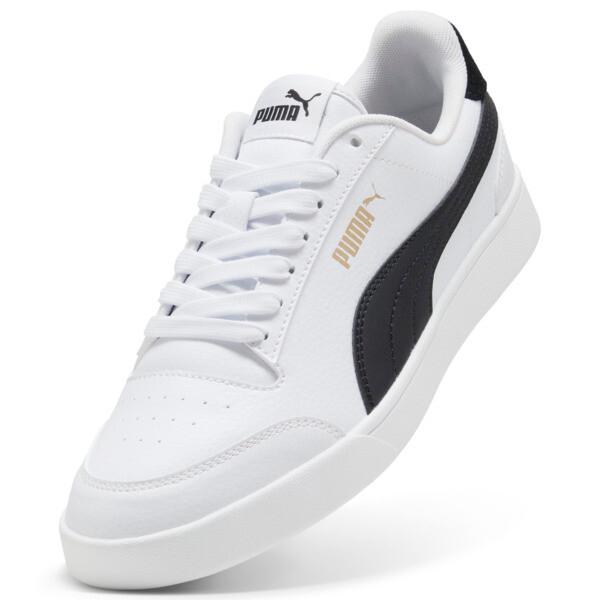 PUMA Shuffle Men's Sneakers in White/Black/Team Gold Product Image