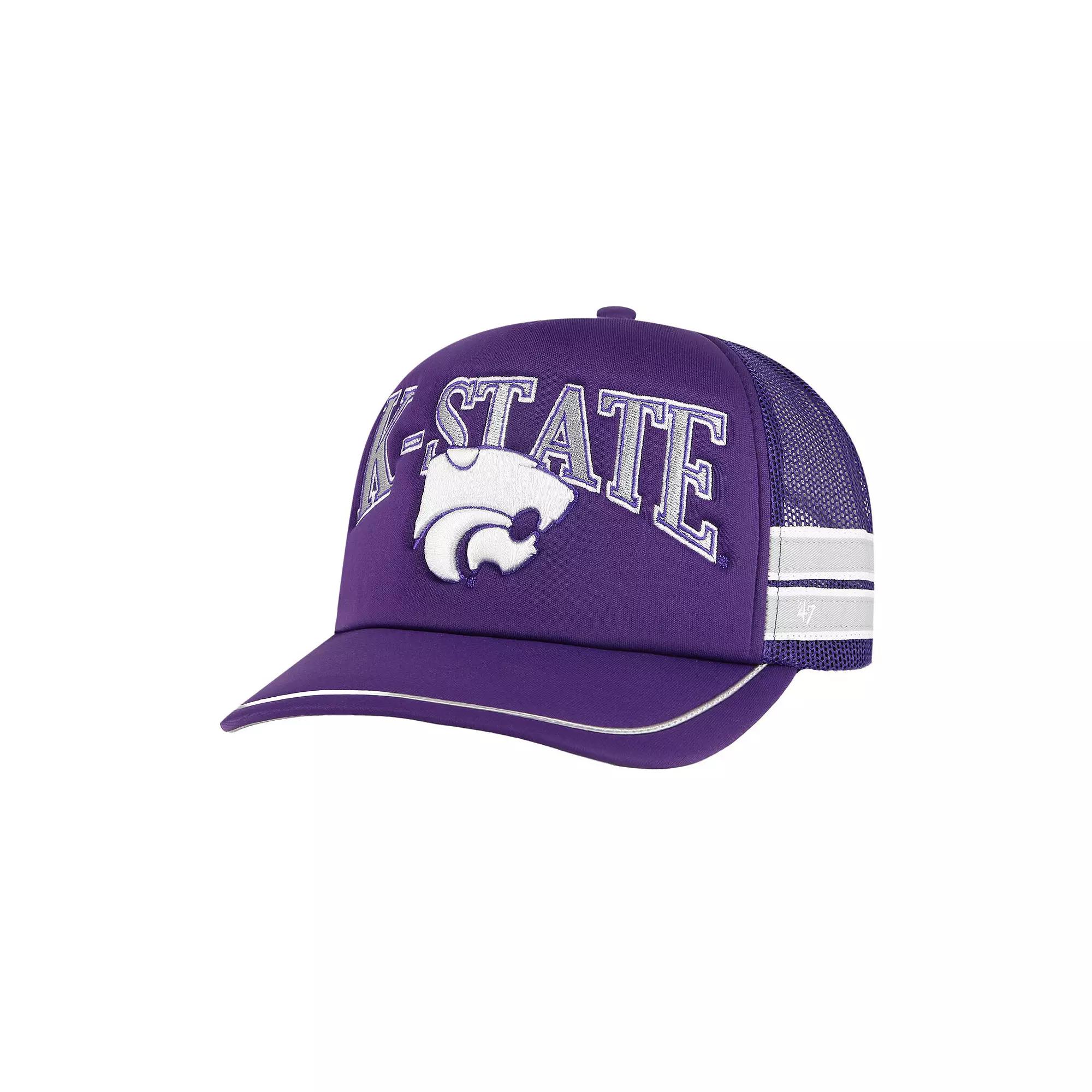 Men's '47 Purple Kansas State Wildcats Sideband Trucker Adjustable Hat Product Image