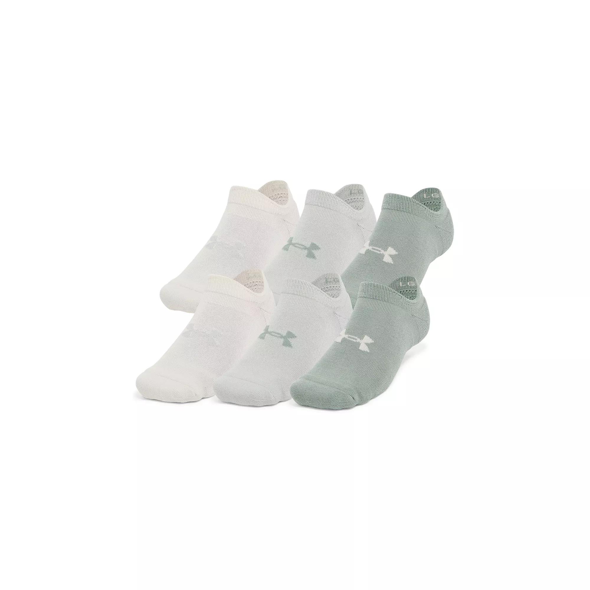 Women's Under Armour Essential Cushion No-Show Socks 6-Pack, Size: Medium, Silica Silica Grey Product Image