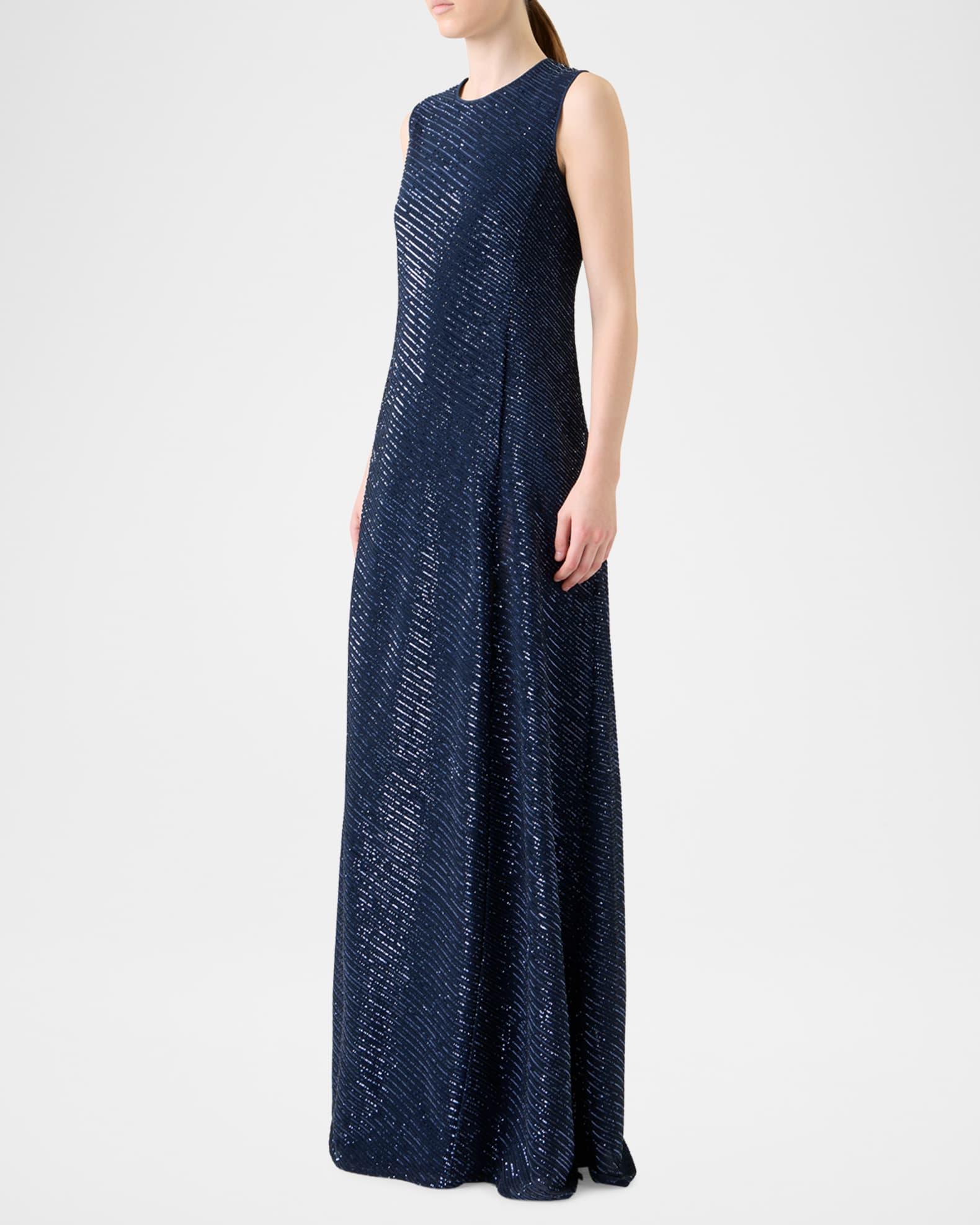 Diagonal Sequined Georgette Gown Product Image