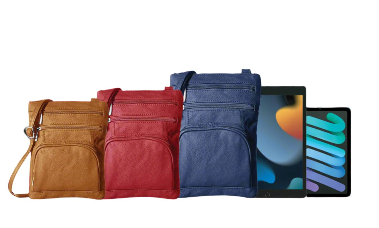 Genuine Leather Crossbody Bag - Multi-Size Options (Standard, Plus, XL) Product Image
