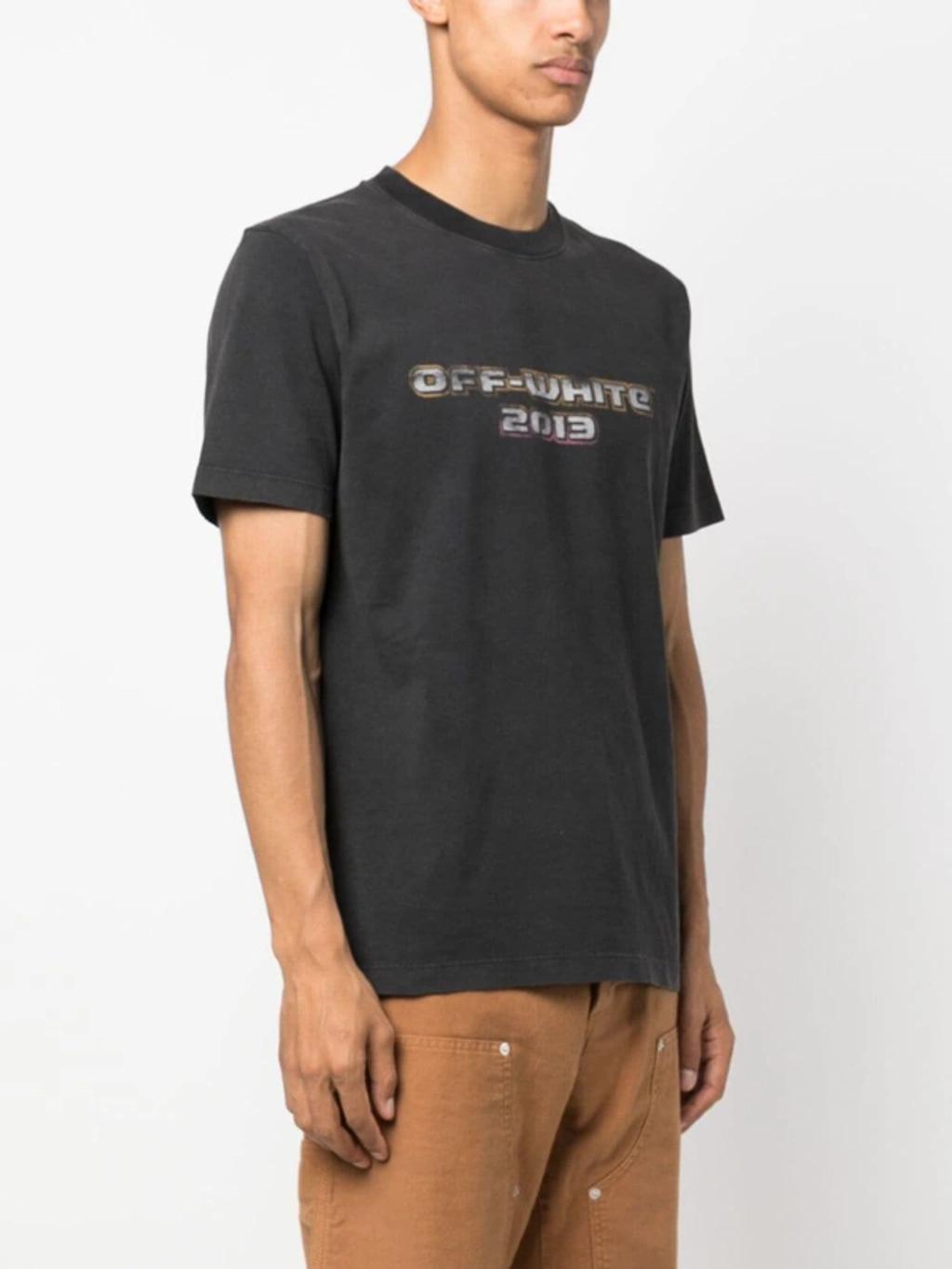 OFF-WHITE Off White™ Black Crew Neck T Shirt With Print Product Image