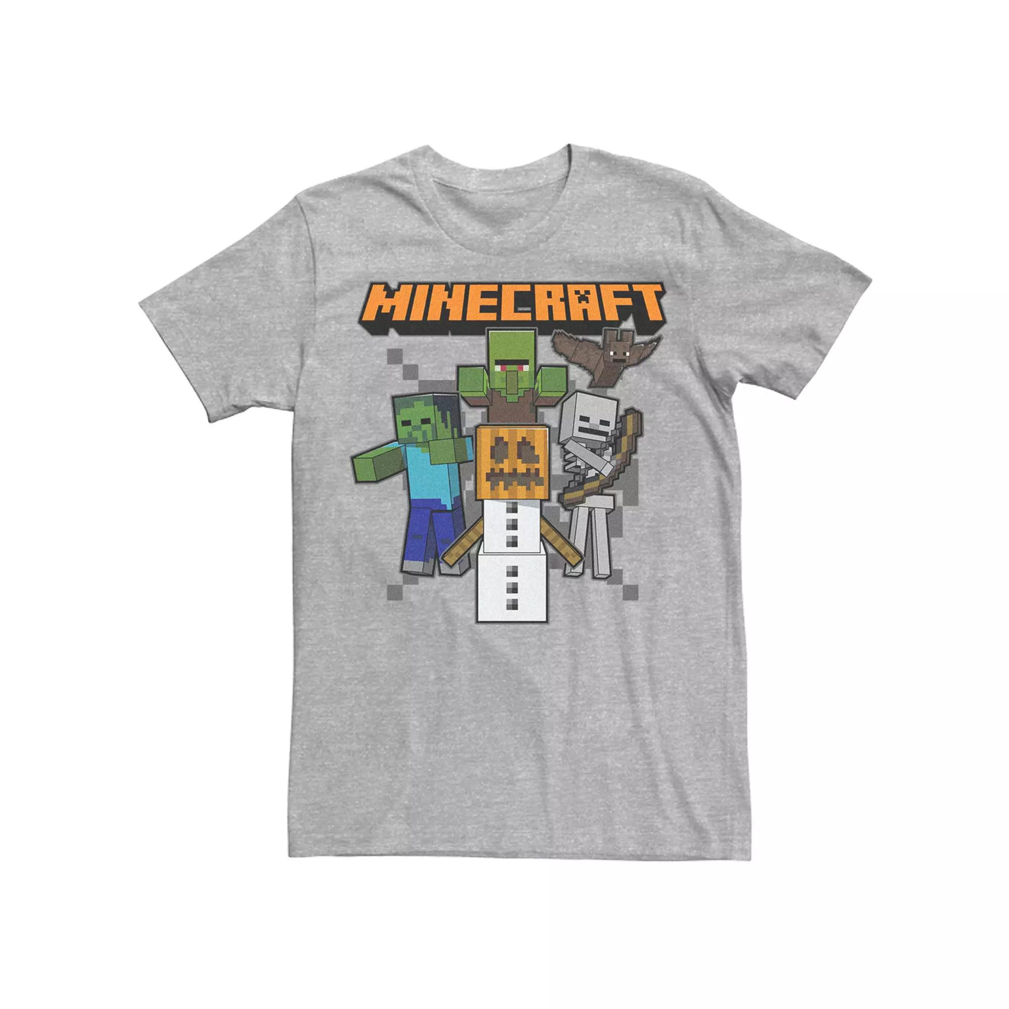 Men's Minecraft Halloween Creepers Pumpkin King Group Shot Tee,  Product Image