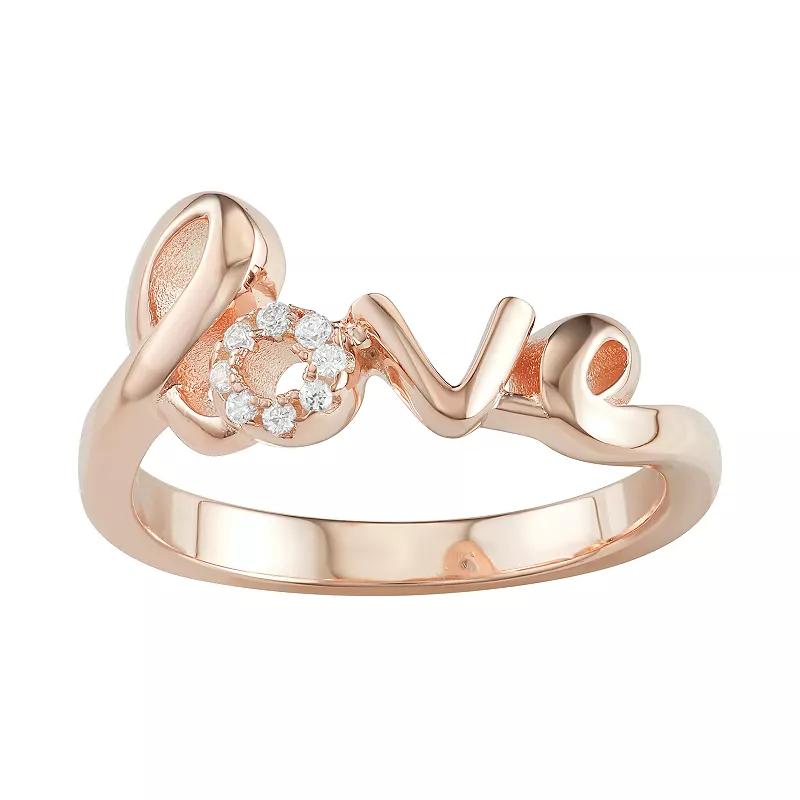 Sterling Silver "Love" Ring, Women's, Size: 7 Product Image