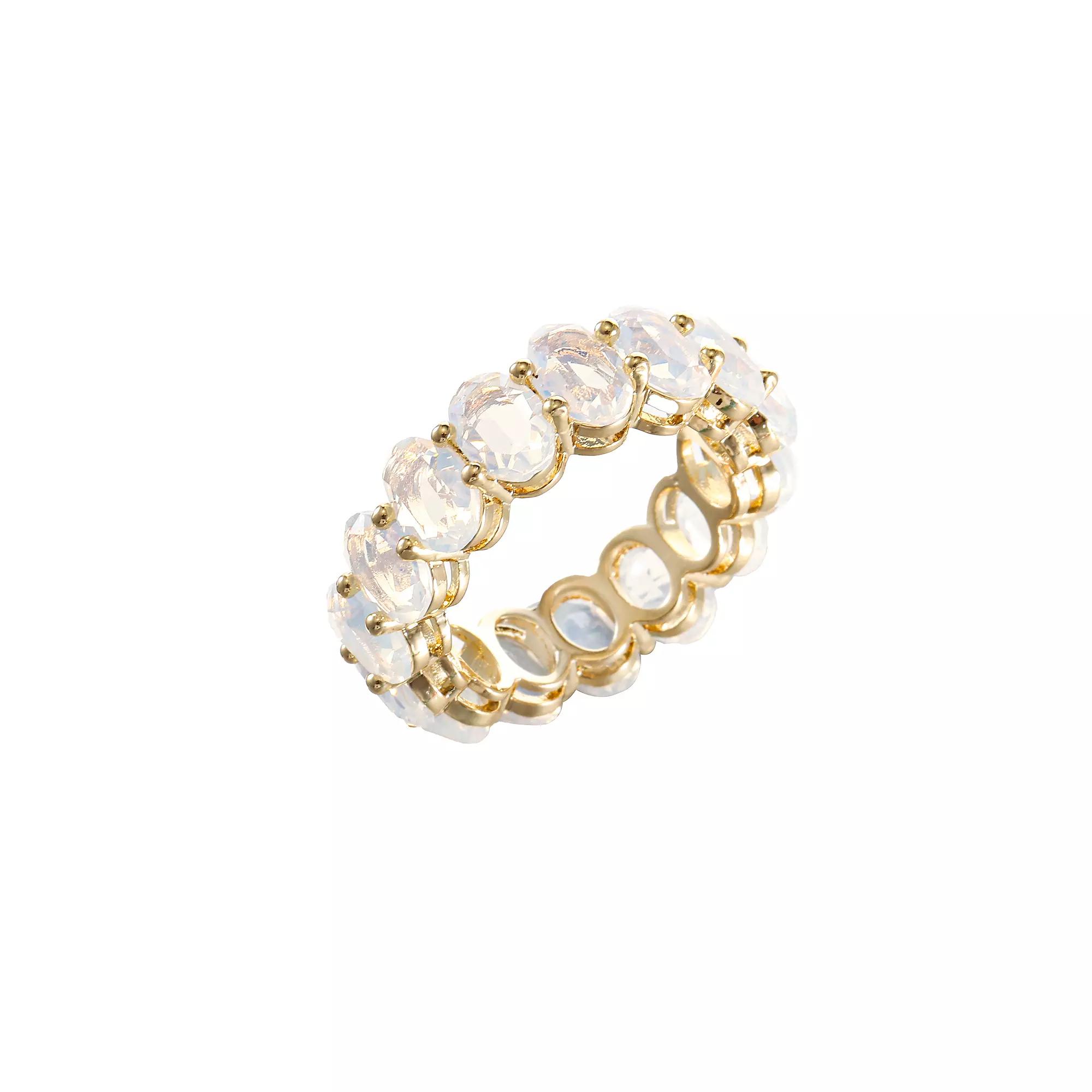 City Luxe Crystal Eternity Band Ring, Women's, Size: 10, October Gold Tone Product Image