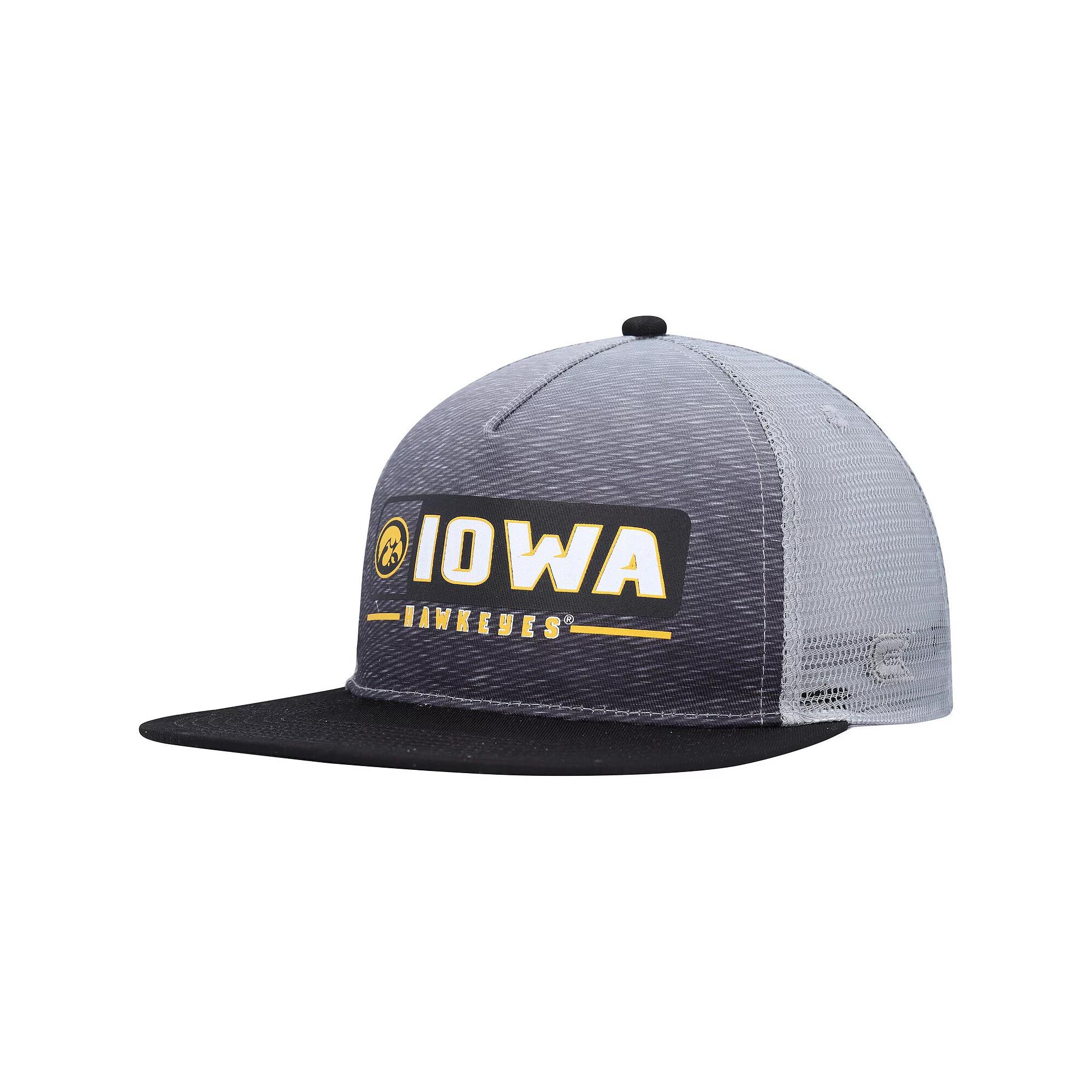 Men's Colosseum Black/Gray Iowa Hawkeyes Snapback Hat Product Image