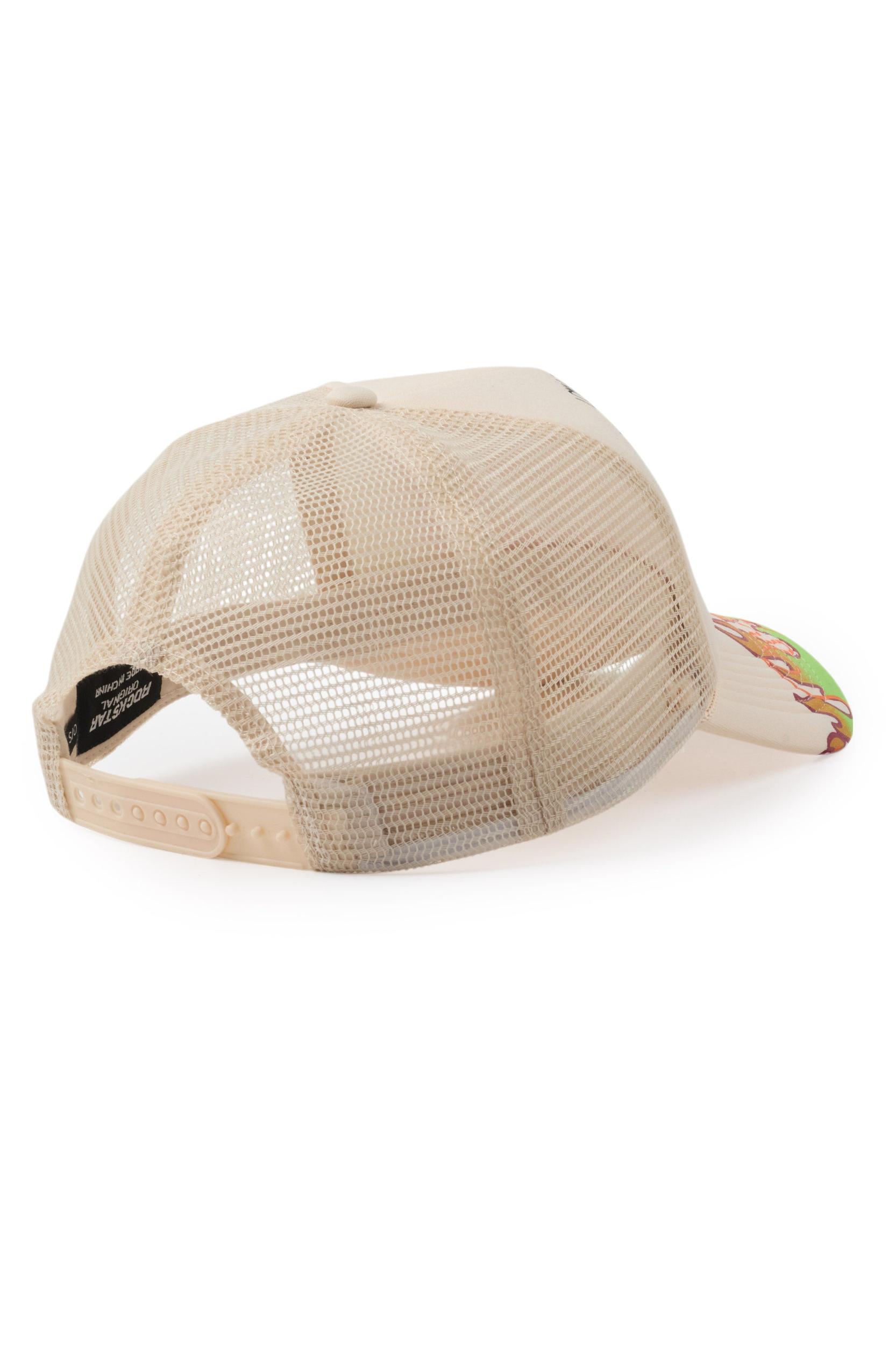 Beno Khaki Flames Graphic Trucker Hat Male Product Image