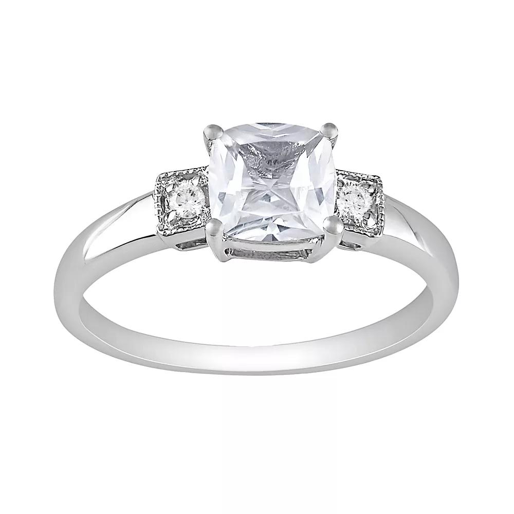 Stella Grace Sterling Silver Lab-Created White Sapphire and Diamond Accent Ring, Women's,  Product Image