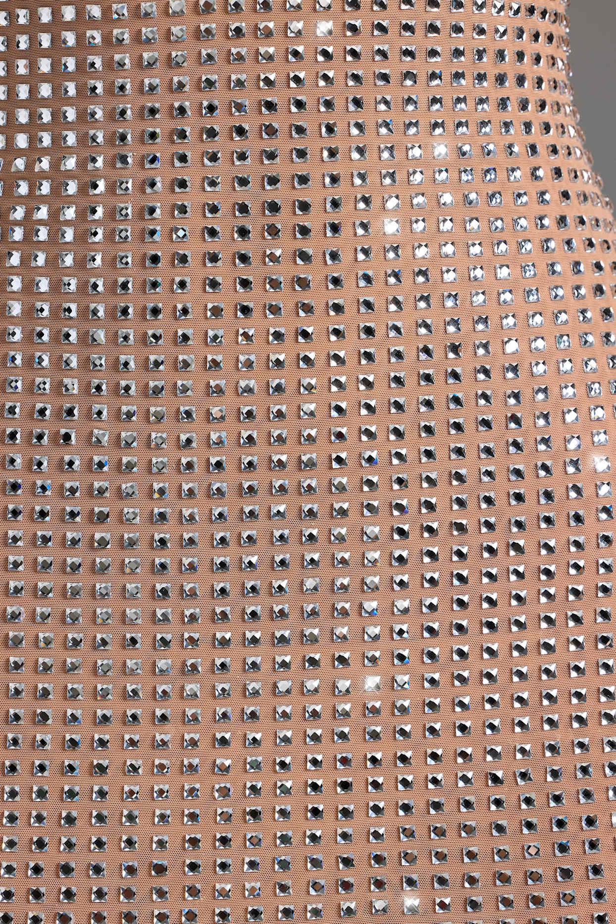 Embellished Halterneck Mini Dress in Honey Product Image