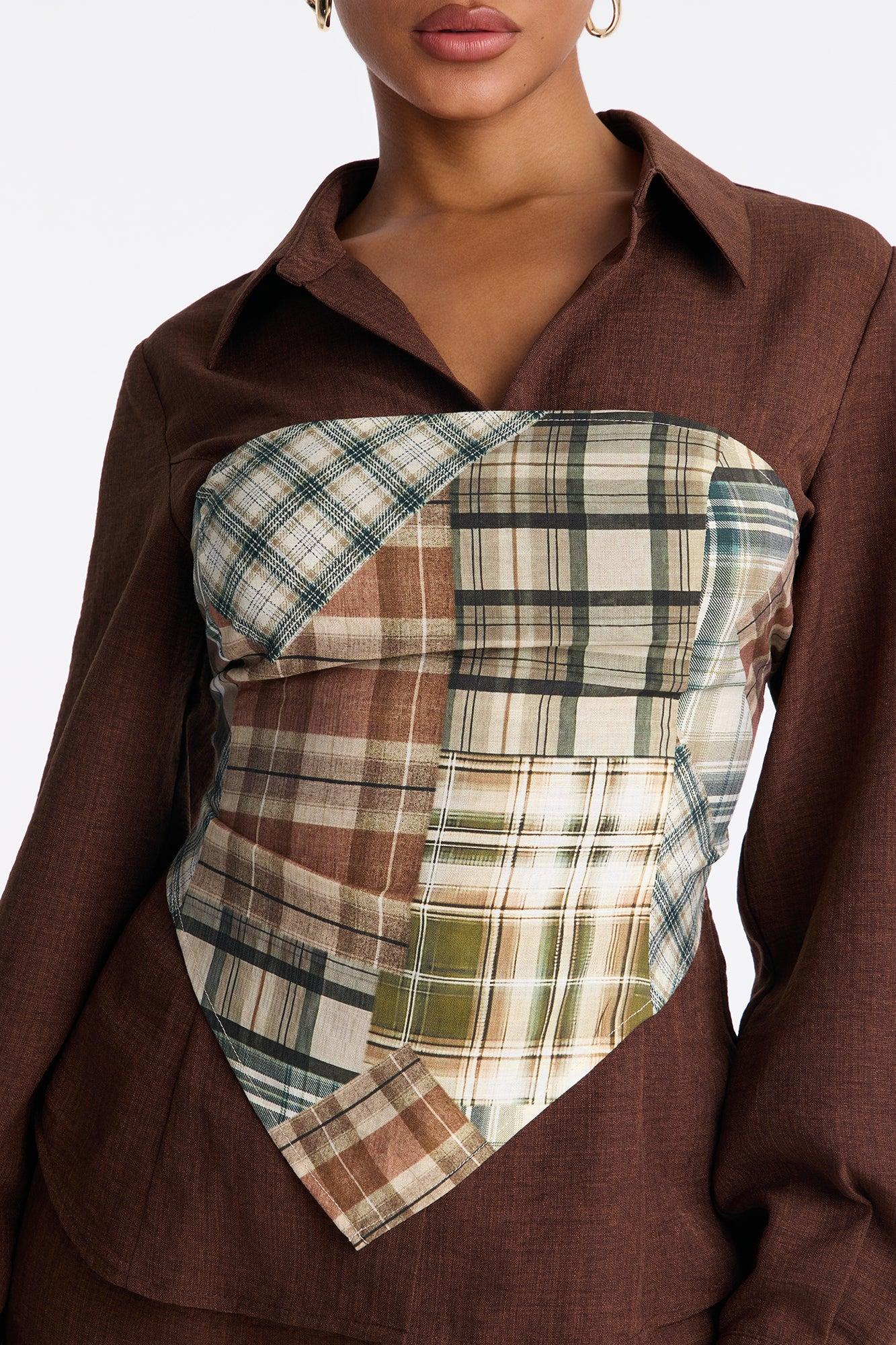 Rylee 3 Piece Scarf Pant Set - Brown Female Product Image