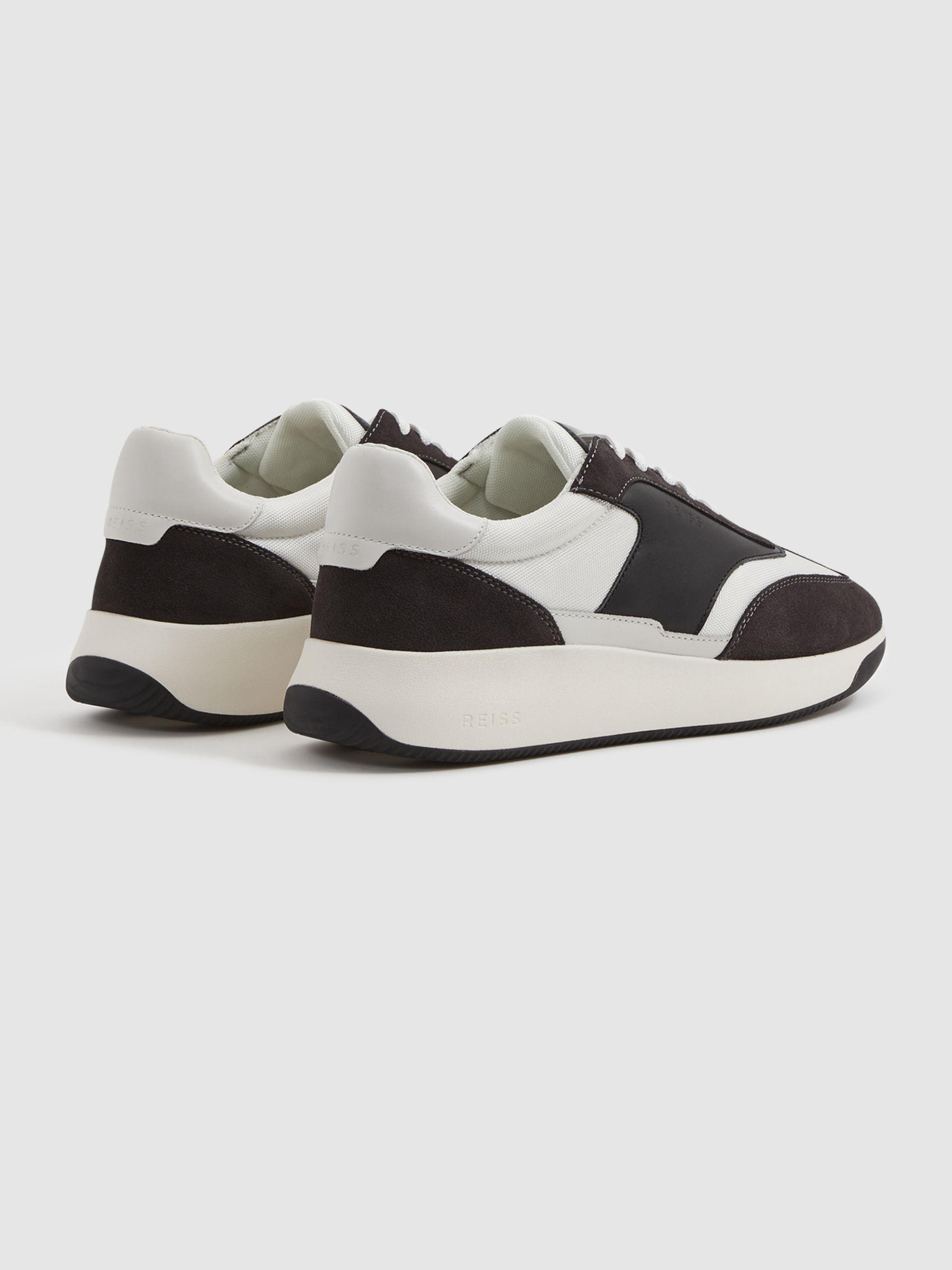 Leather Suede Running Trainers in Charcoal Product Image