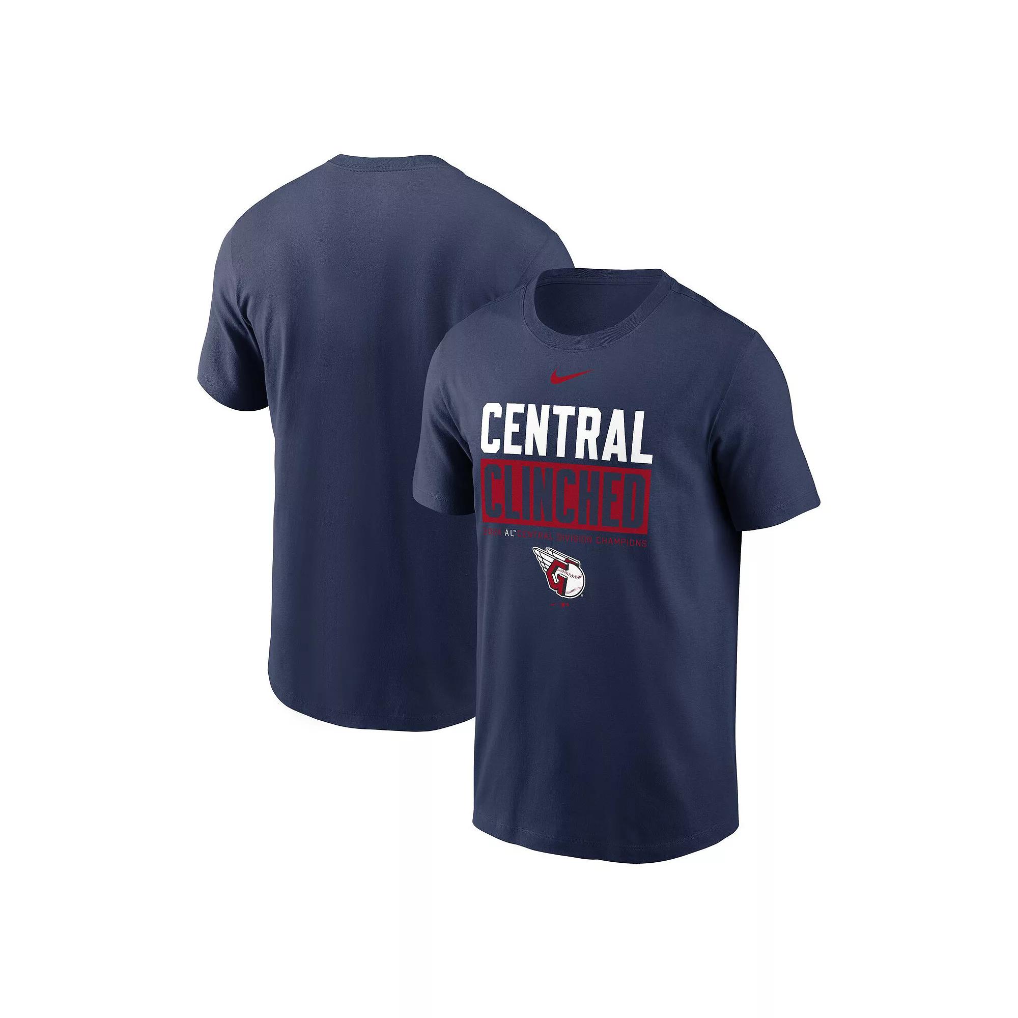 Men's Nike Navy Cleveland Guardians 2024 AL Central Division Champions T-Shirt, Size: 2XL, Grd Blue Product Image