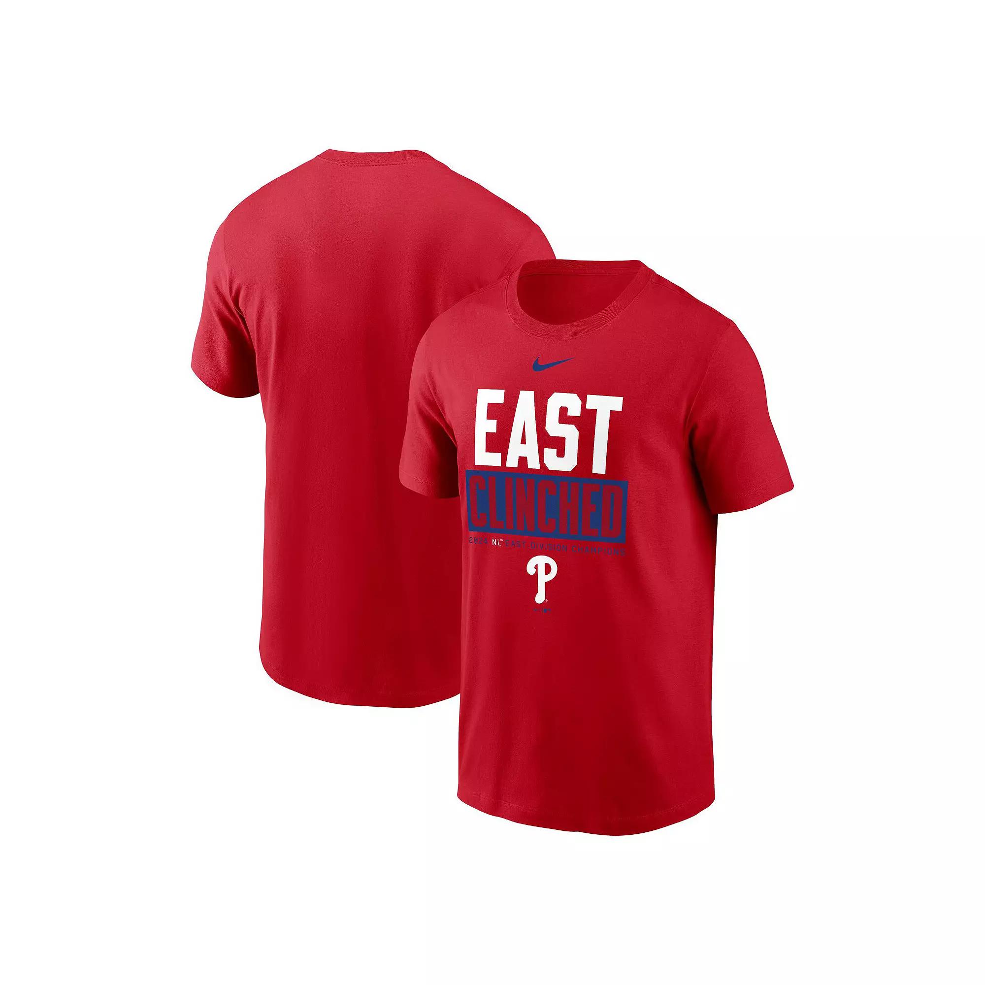 Men's Nike Red Philadelphia Phillies 2024 NL East Division Champions T-Shirt, Size: 2XL Product Image