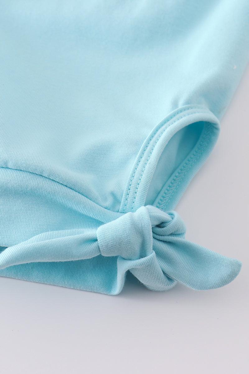 Pink seersucker animal embroidery set Product Image