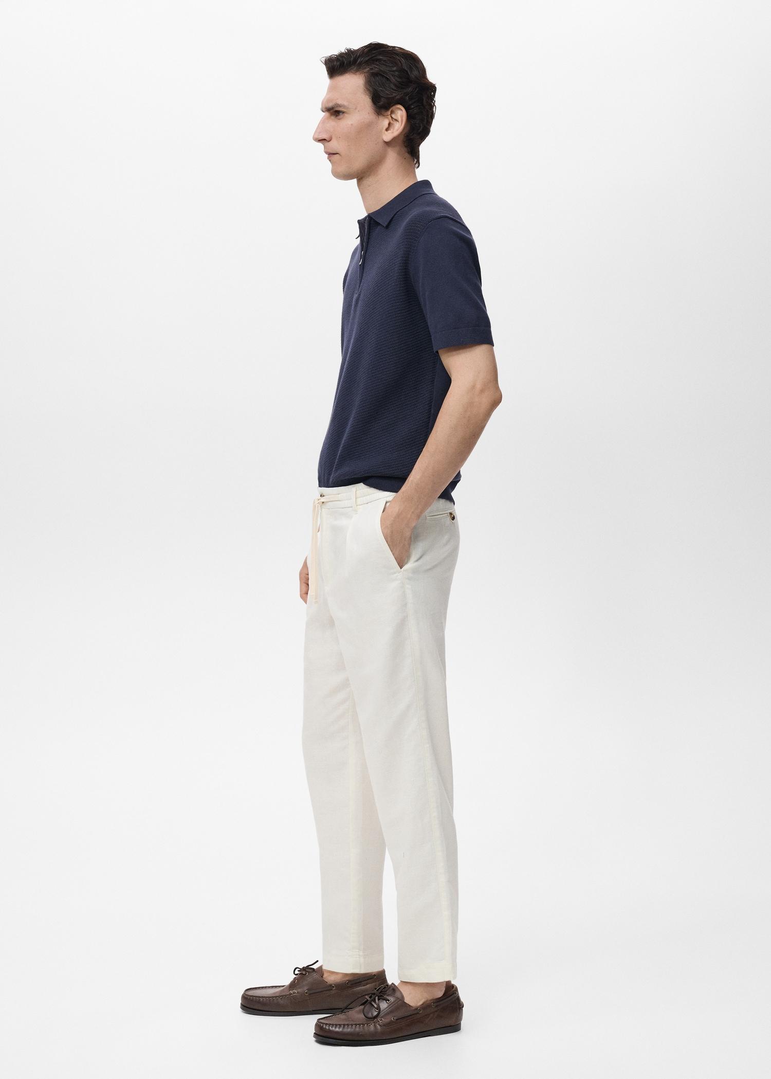 Slim-fit pants with drawstring - Men | MANGO USA Product Image