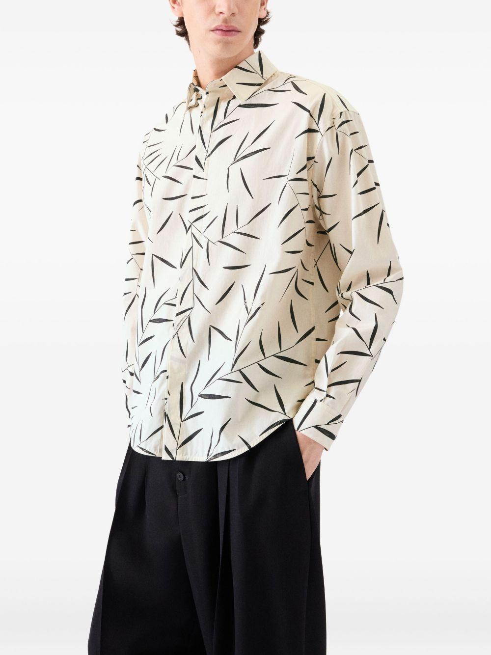 Le Simon ML leaf-print button-up shirt Product Image