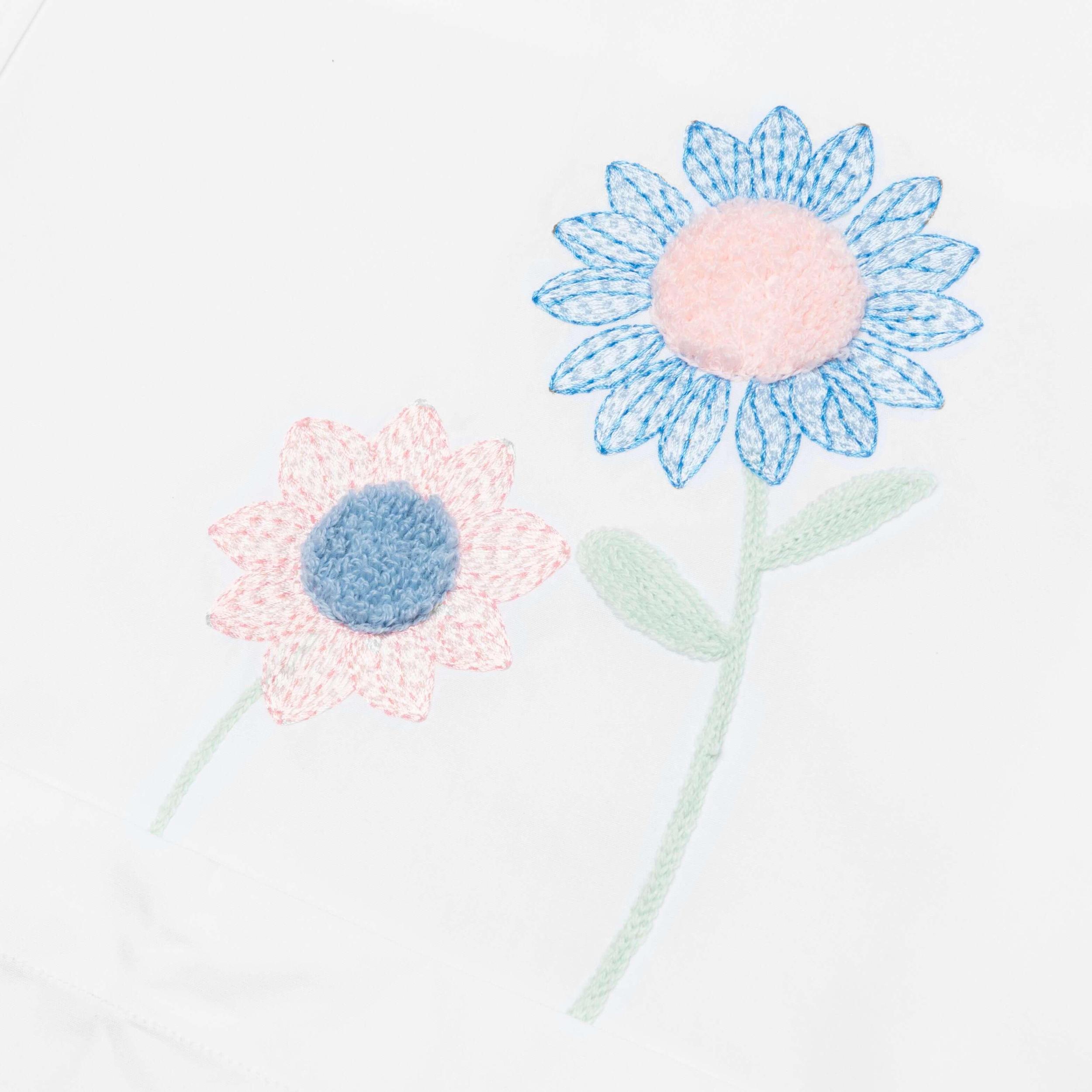 Oversized L/S Shirt w/ All Over Embroidery - White Male Product Image