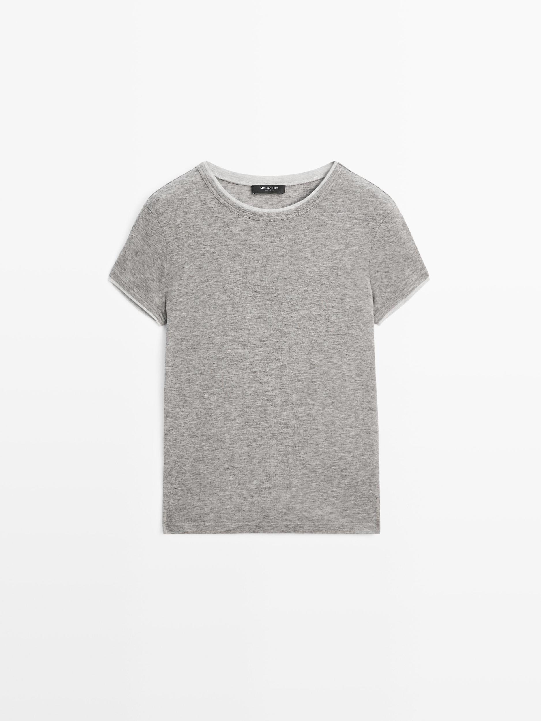 Short sleeve T-shirt with double trim Product Image