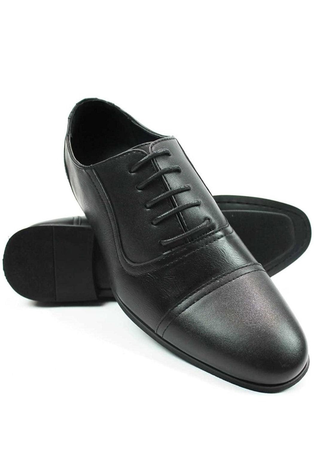 Black Cap Toe Dress Shoes Product Image