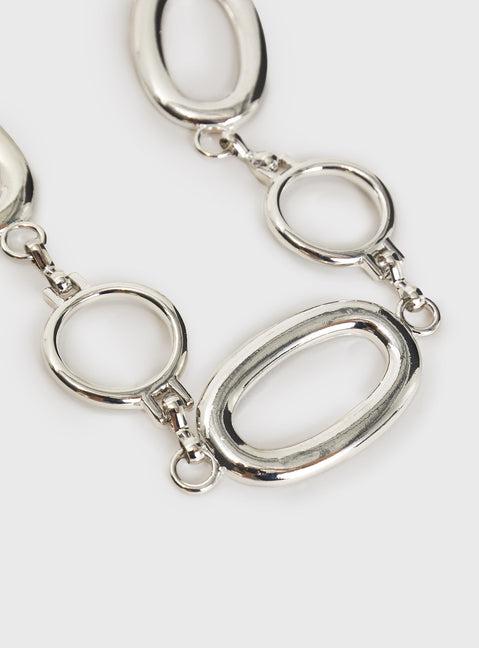 Halleck Silver Pendant Chain Belt Silver Product Image