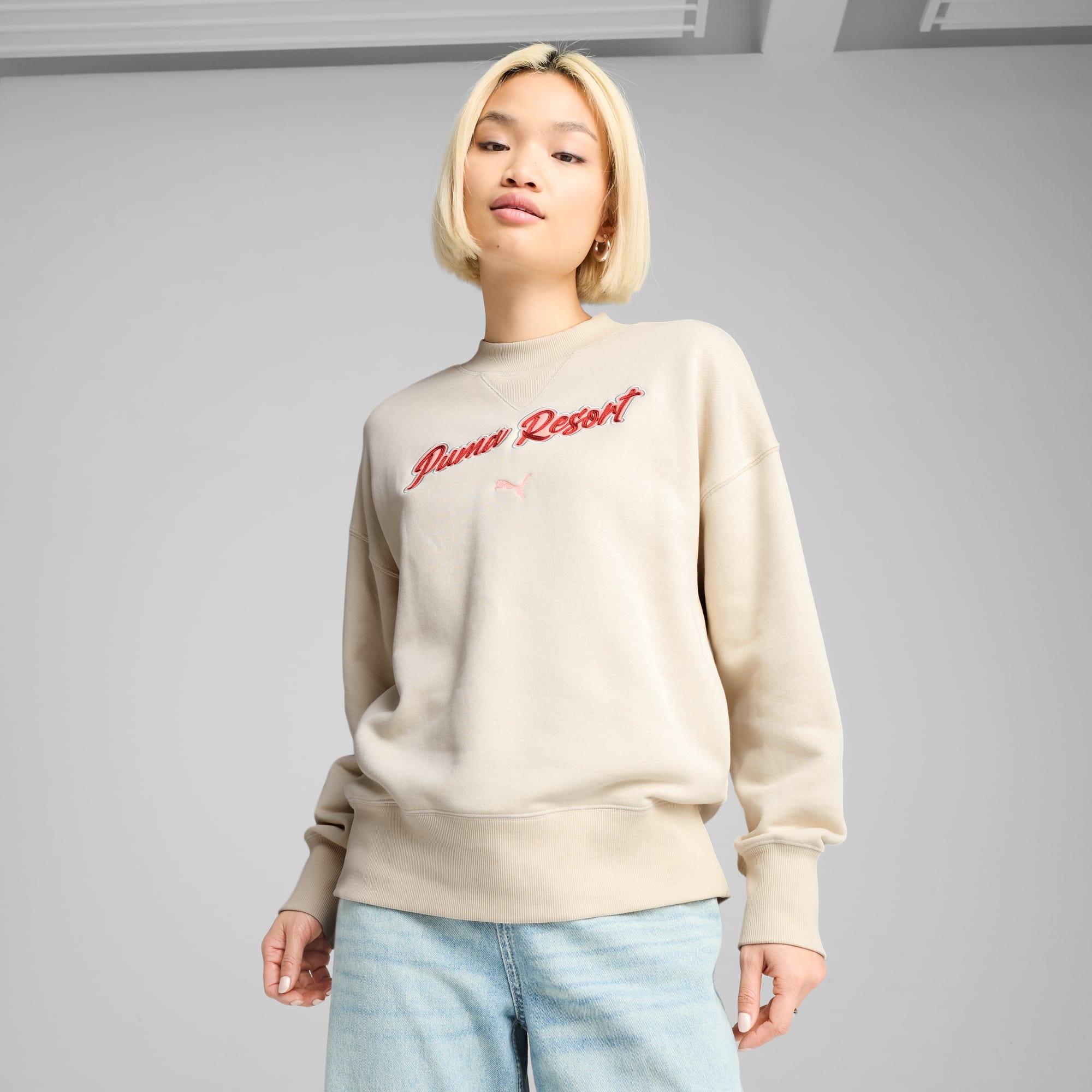 Premium Essentials Women's Oversized Graphic Crew Sweatshirt Product Image