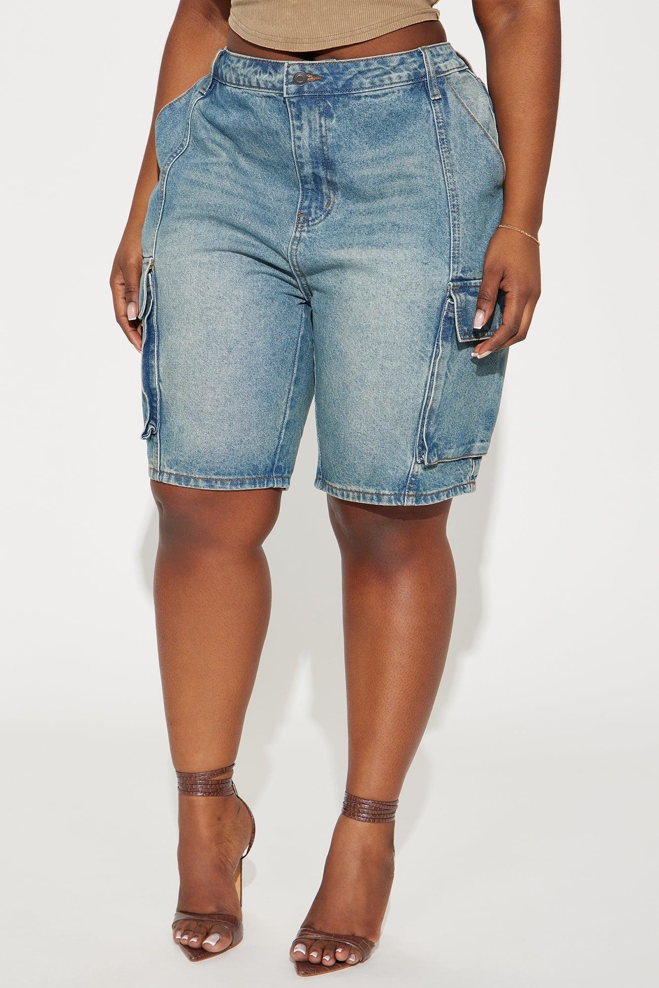 Cameron Denim Cargo Shorts - Medium Wash Product Image