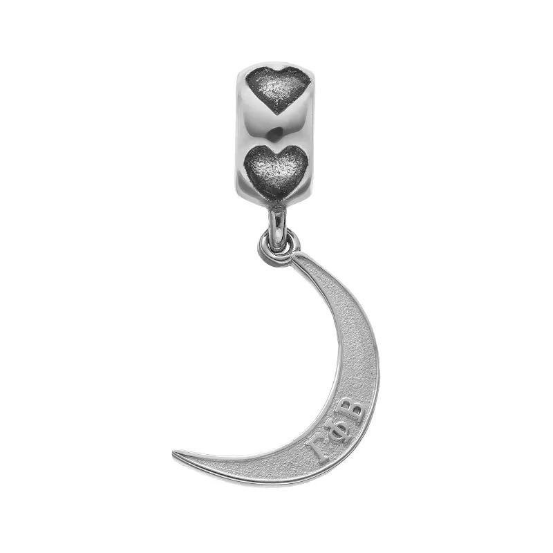 LogoArt Sterling Silver Gamma Phi Beta Sorority Crescent Moon Charm, Womens, Grey Product Image