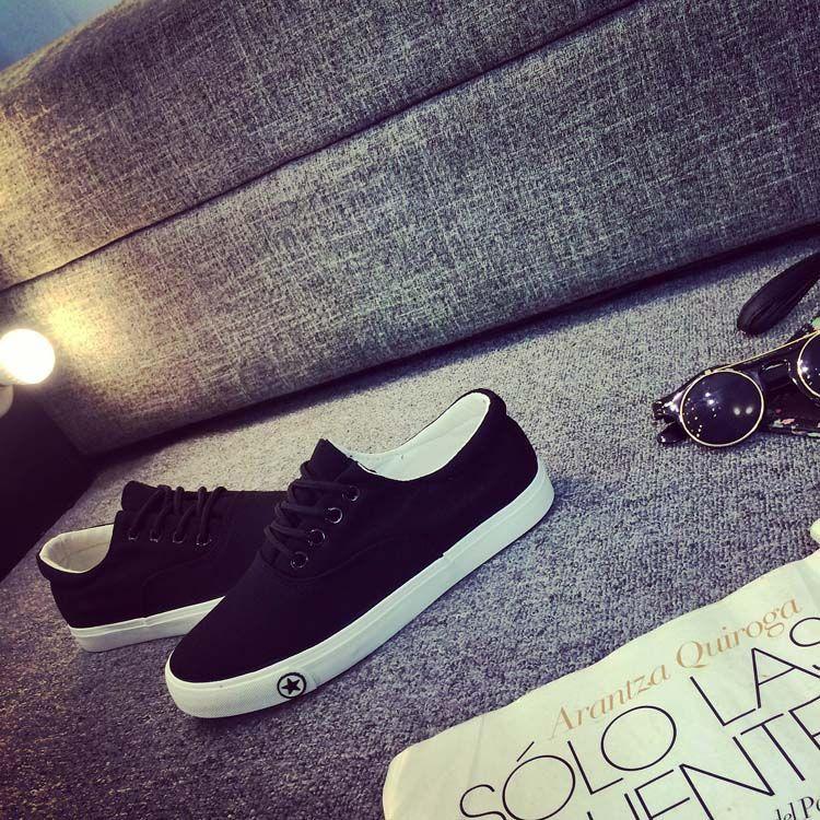 Lace-Up Couple Sneakers Product Image