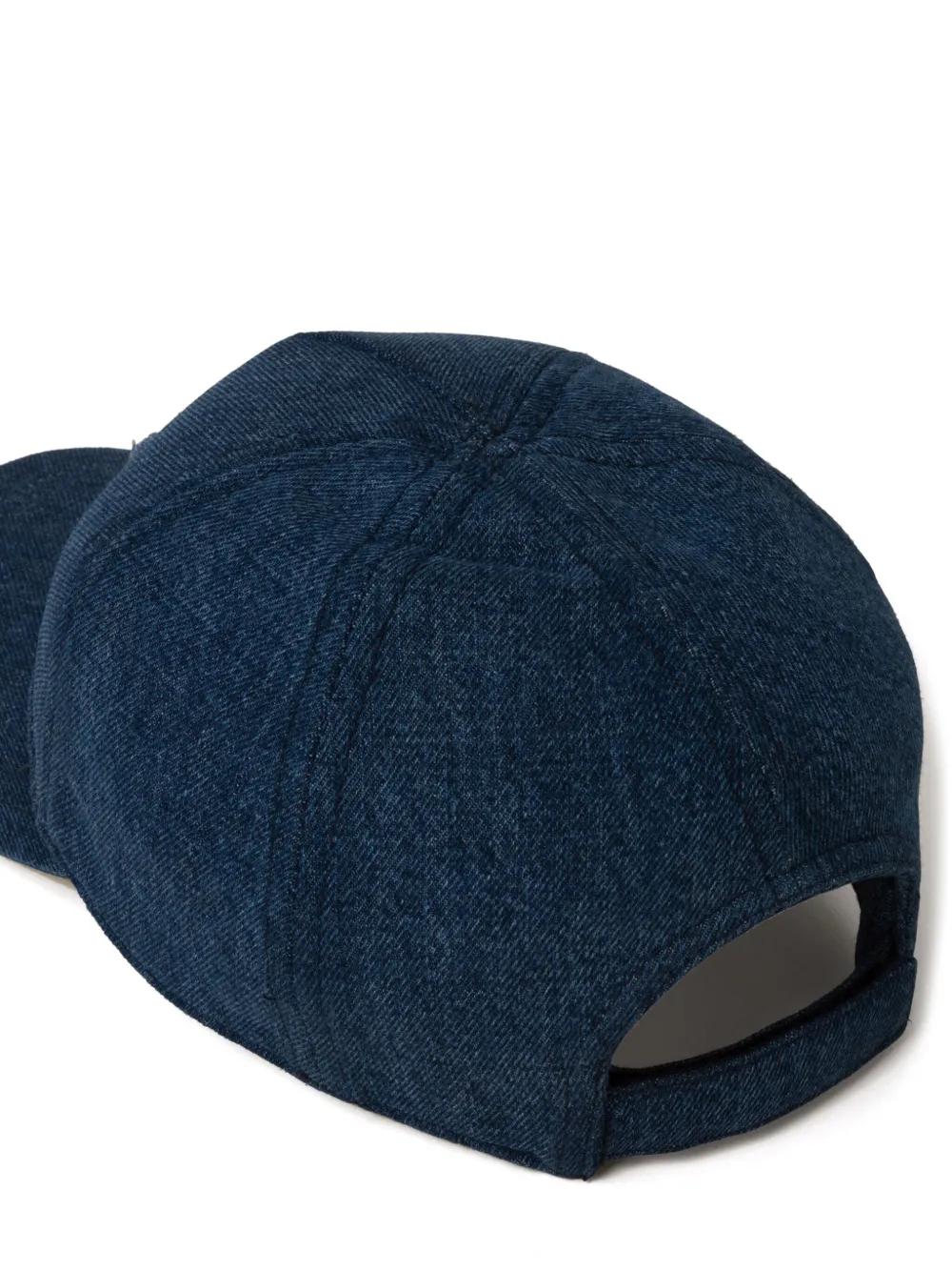 logo-embroidered denim cap Product Image