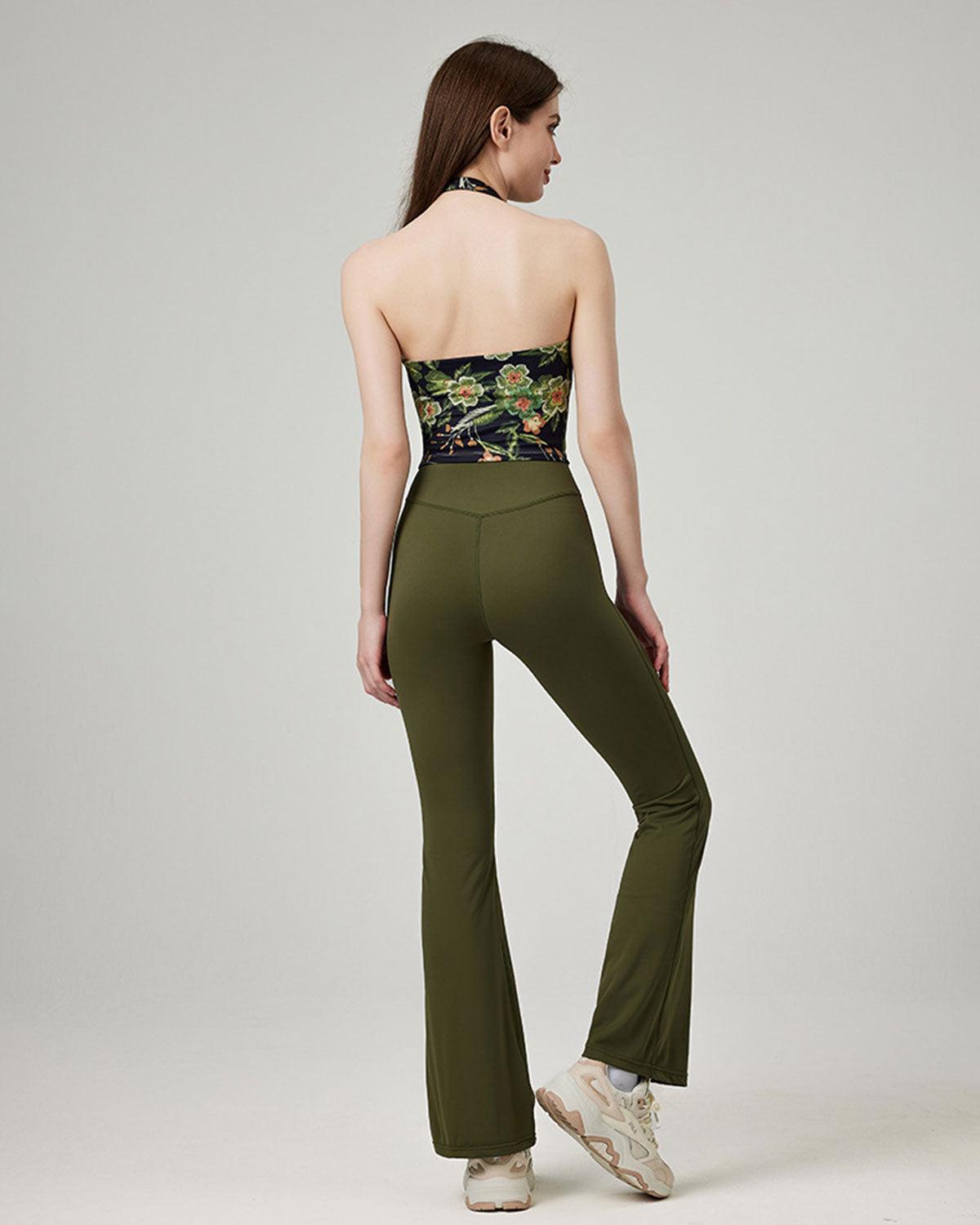 Green Natural Waisted Sleek Leggings Product Image