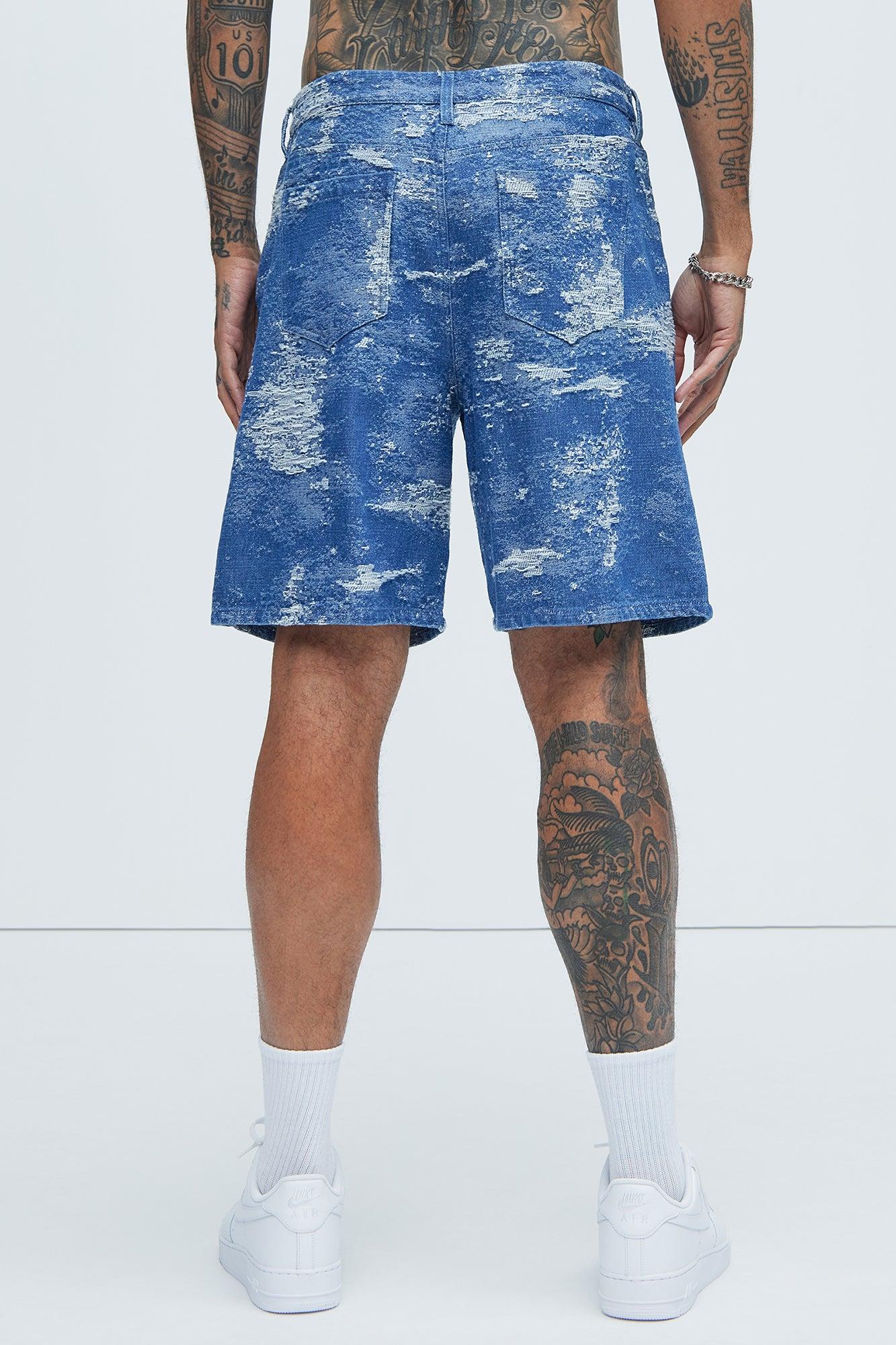 Cloud 9 Textured Relaxed Shorts - Light Blue Product Image