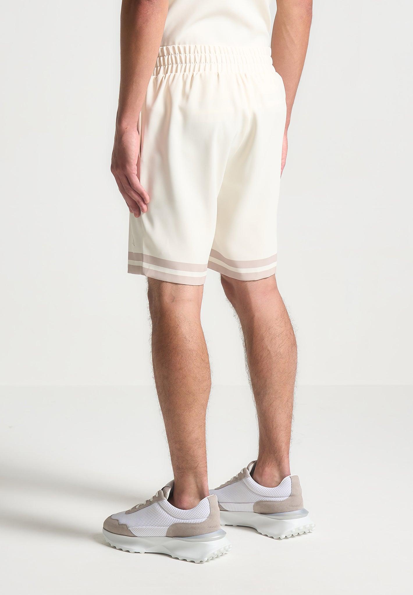 Floral Border Shorts - Cream Male Product Image