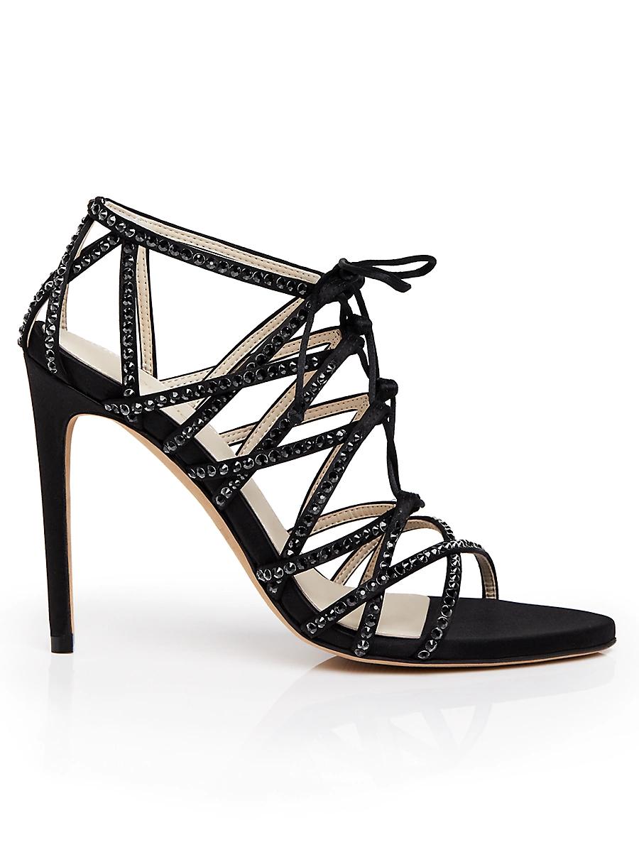 Womens Jamesia 105MM Sustainable Silk Crystal-Embellished Sandals Product Image