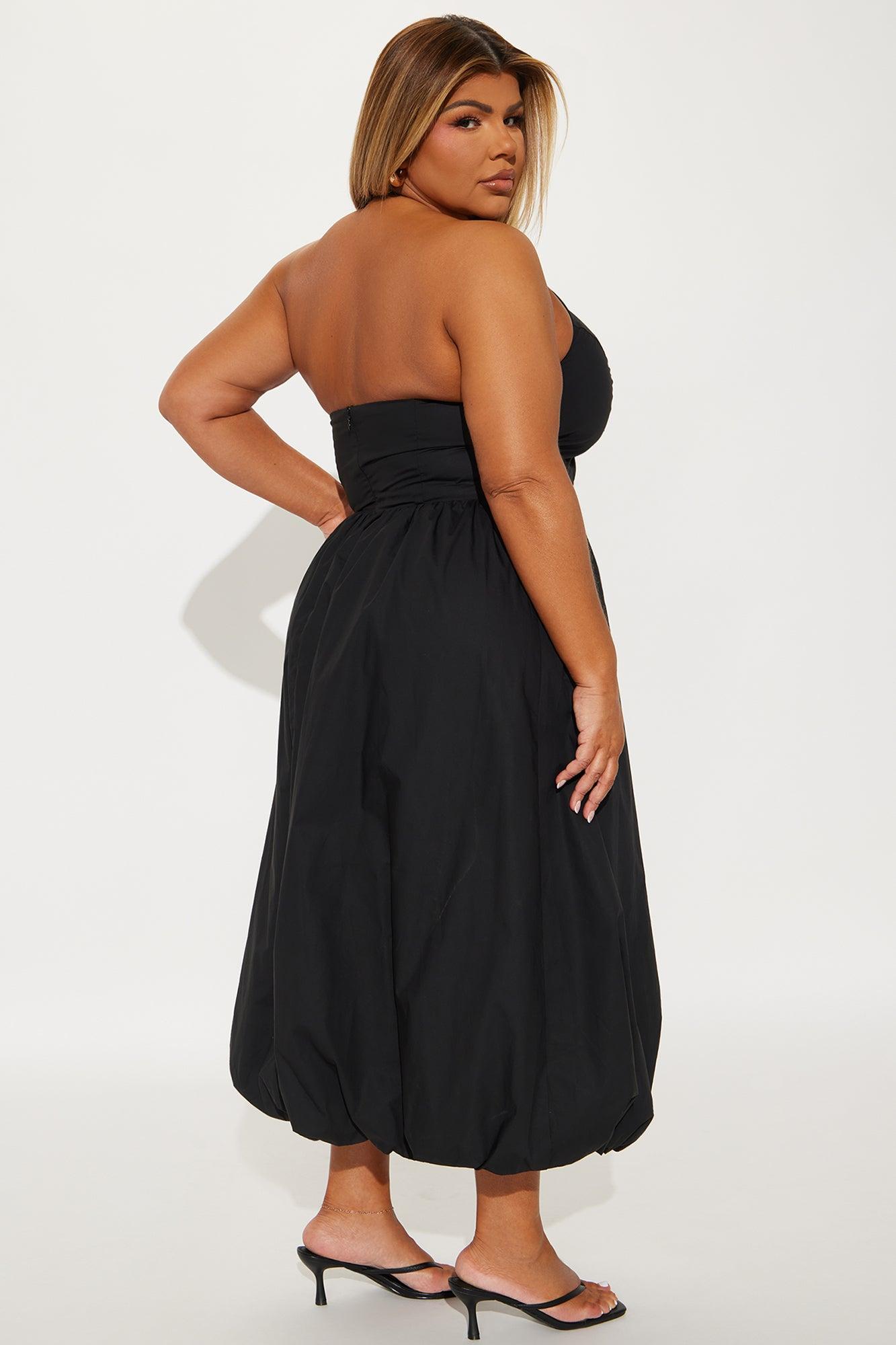 Melinda Poplin Midi Dress - Black Product Image