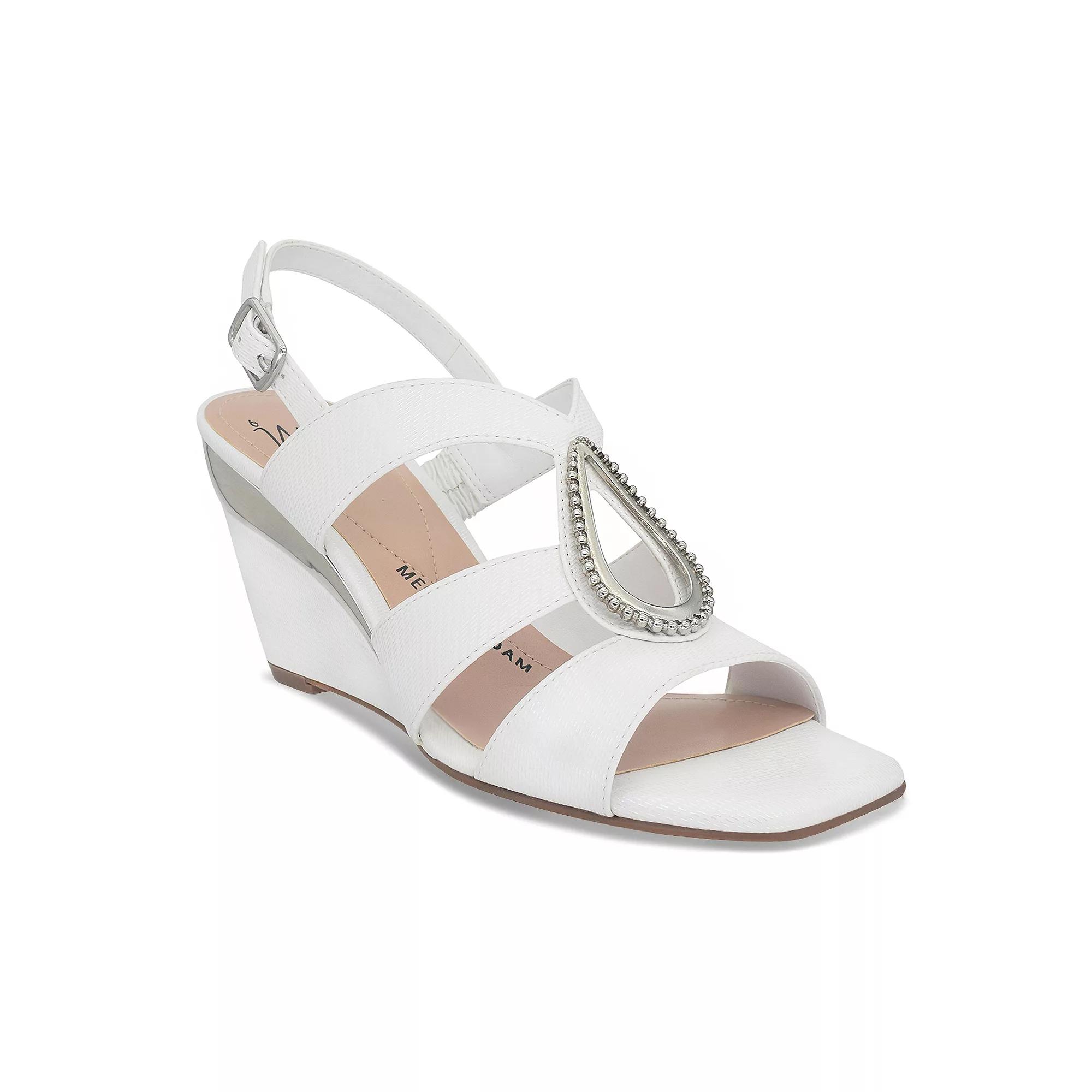 Impo® Violette Women's Memory Foam Wedge Sandals, Size: 7, White Product Image