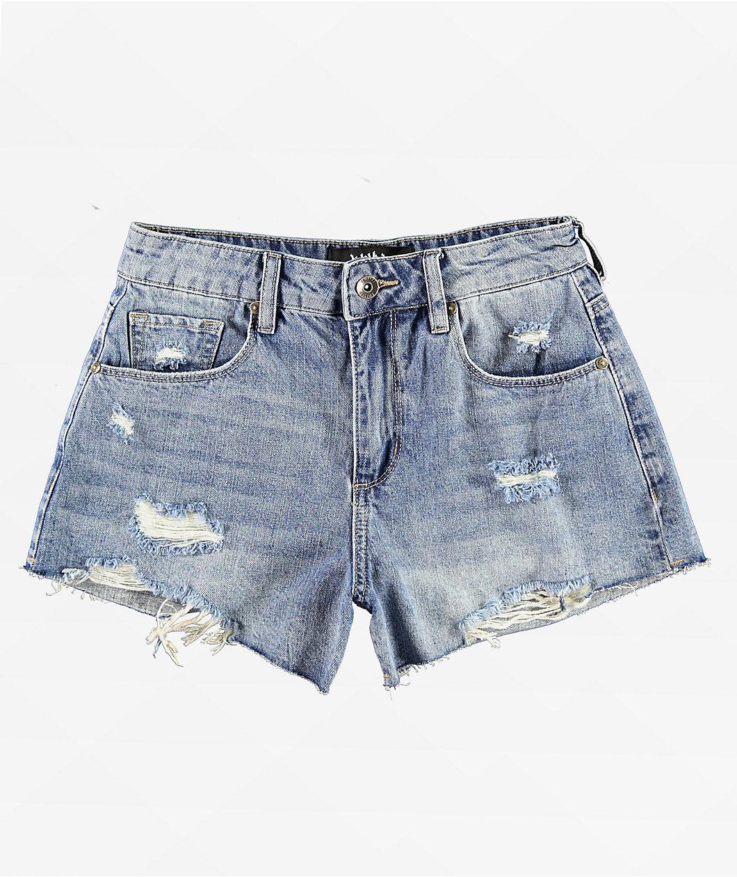 Empyre Weekend Festival Light Wash Denim Cutoff Shorts Product Image