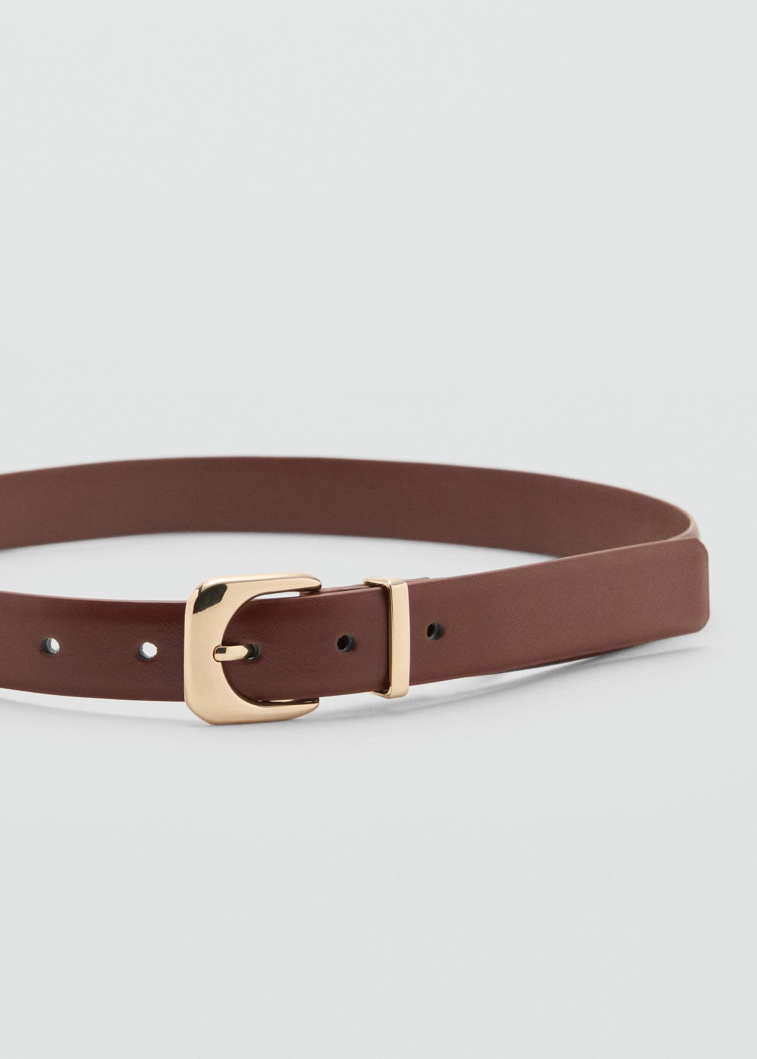 Leather effect belt with buckle - Women | MANGO USA Product Image