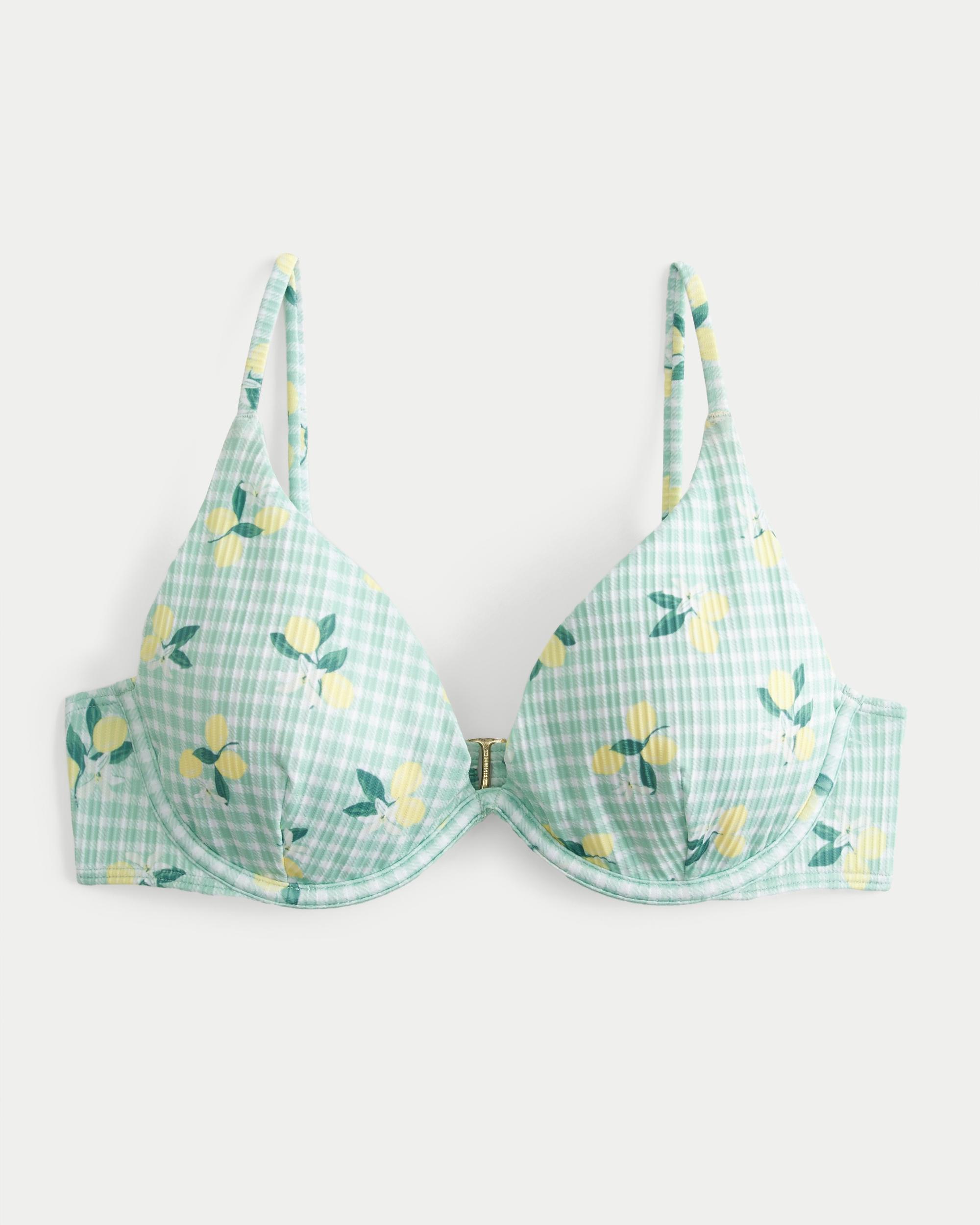 Ribbed Plunge Underwire Bikini Top Product Image