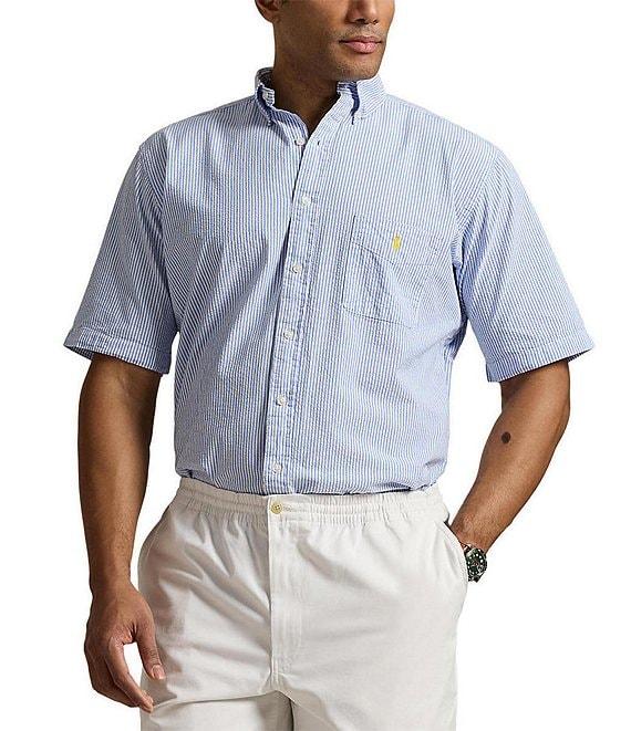 Polo Ralph Lauren Big & Tall Stripe Seersucker Short Sleeve Woven Shirt Product Image