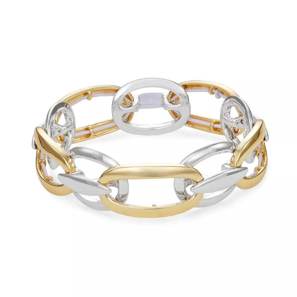 Napier Two Tone Mixed Feelings Stretch Bracelet, Womens Product Image