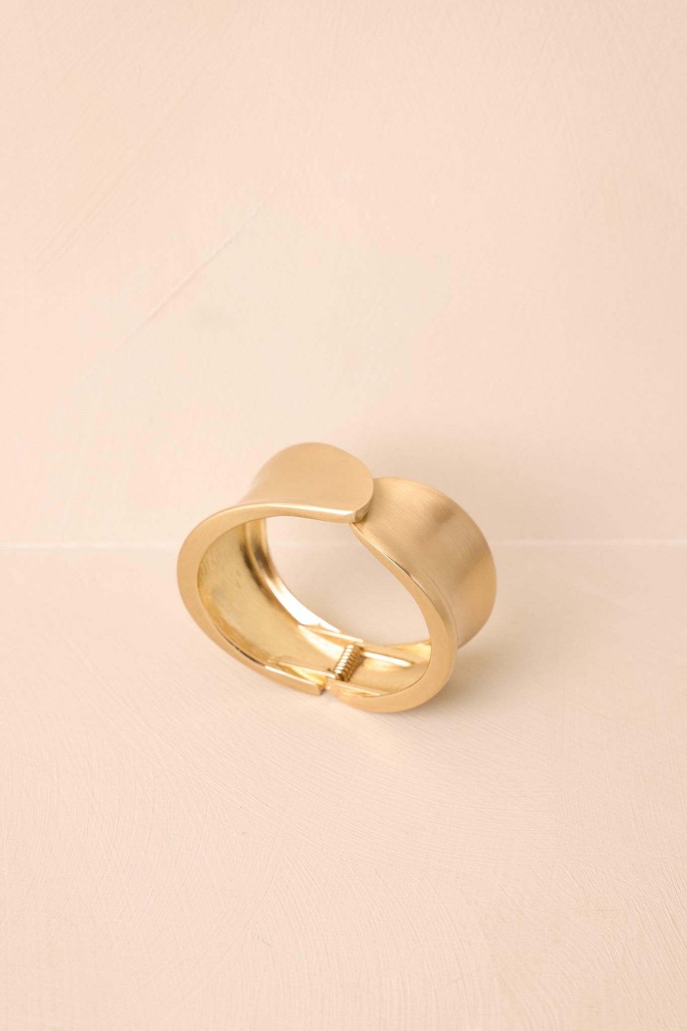 Double Take Matte Gold Cuff Bracelet Product Image
