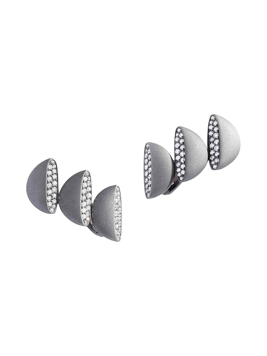 Womens Eclisse Endless Titanium & 0.72 TCW Diamond Clip-On Earrings Product Image