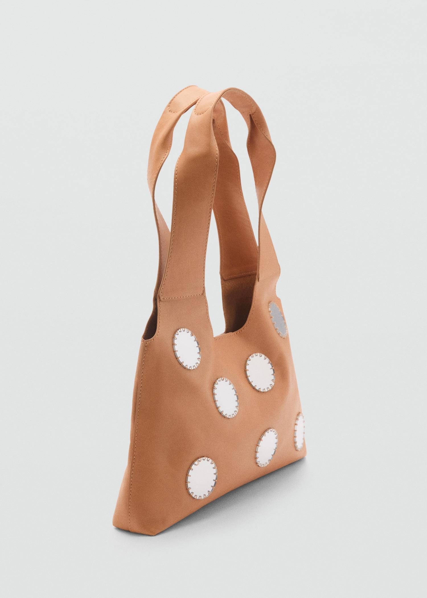 Leather shoulder bag with mirrors - Women | MANGO USA Product Image