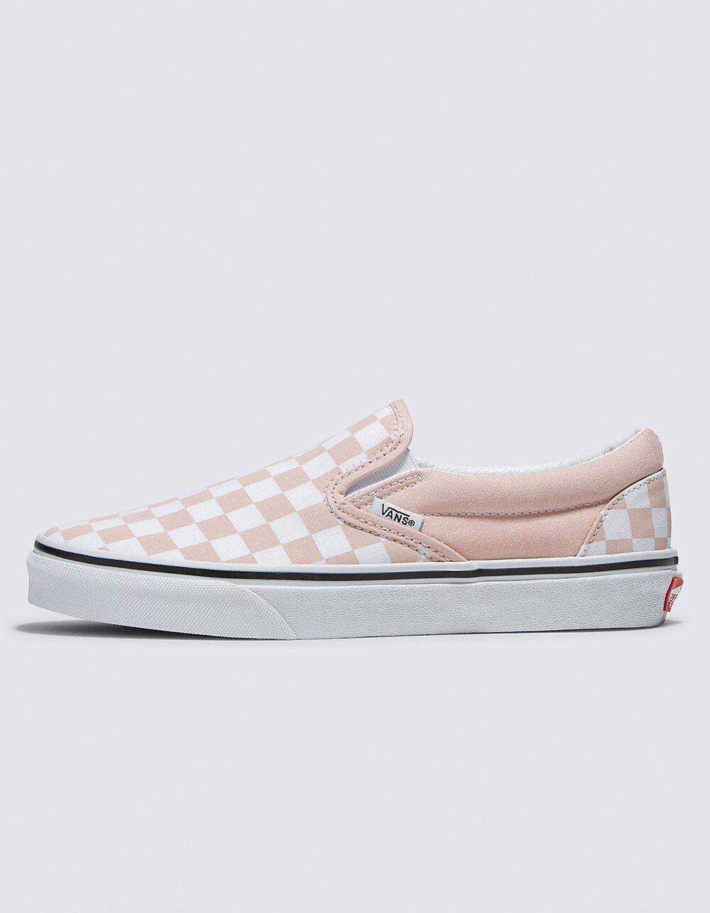 VANS Checkerboard Classic Womens Slip-On Shoes - ROSE Product Image